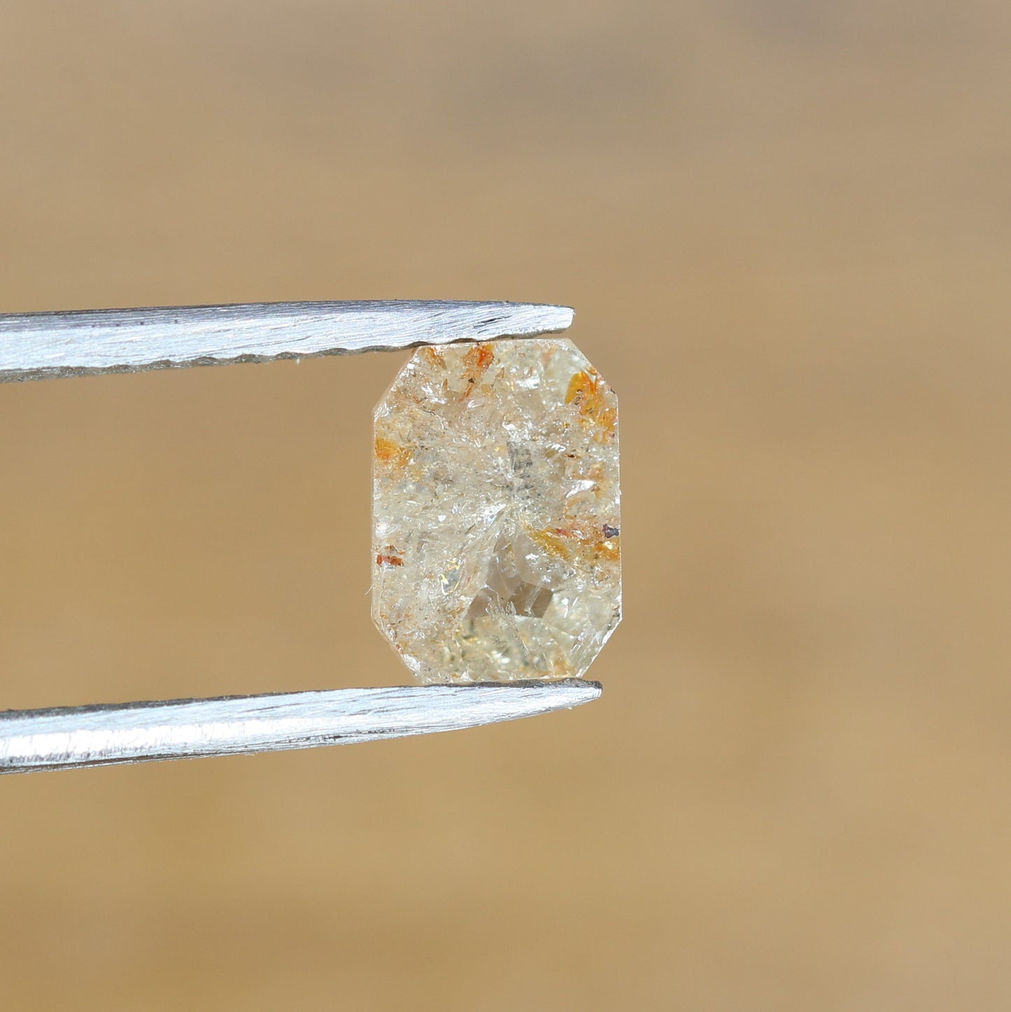 0.59 CT Natural Peach Emerald-Shaped Diamond – Exquisite Loose Gem for 14k Rose Gold Engagement Rings - JayKrishna Diamond