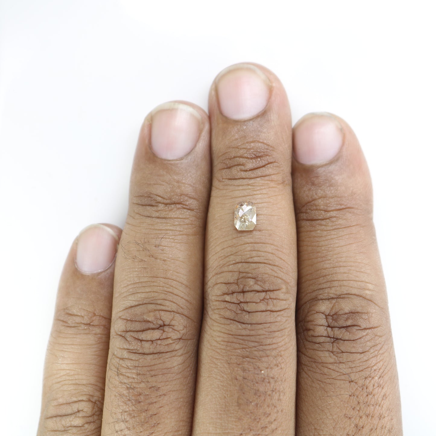 0.59 CT Natural Peach Emerald-Shaped Diamond – Exquisite Loose Gem for 14k Rose Gold Engagement Rings - JayKrishna Diamond