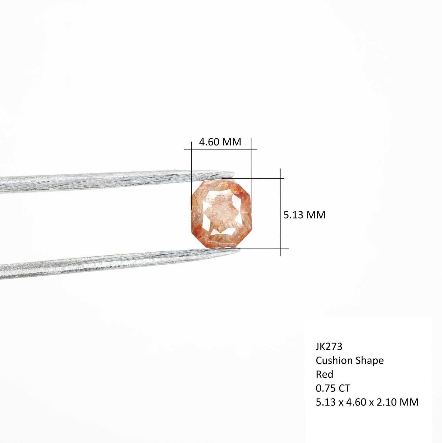 0.75 CT Red Cushion Shape Diamond For Mother Gift Ring | Solitaire Prong Set Engagement Cushion Ring - JayKrishna Diamond