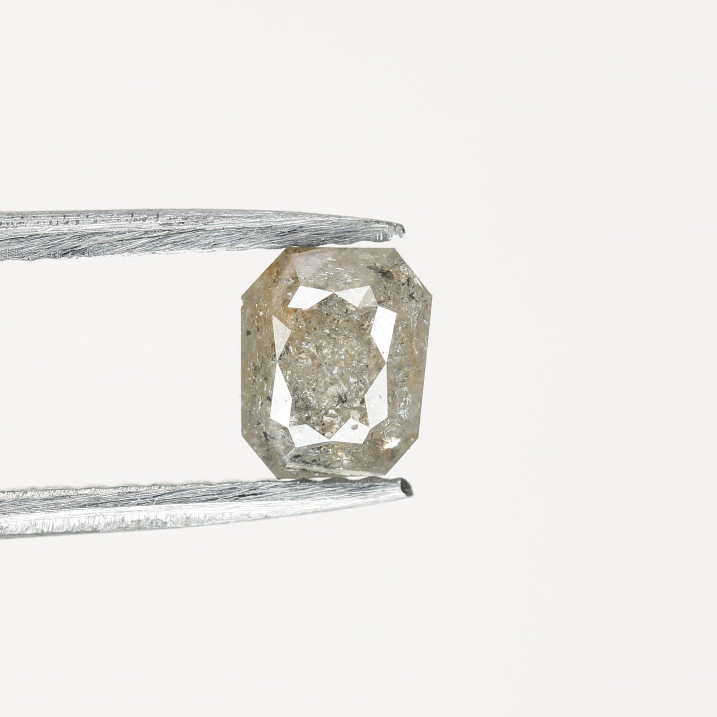 0.67 CT Salt and Pepper Emerald Shape Diamond for Engagement Ring - Unique Anniversary Gift Diamond Ring for Custom Jewelry Designs - JayKrishna Diamond
