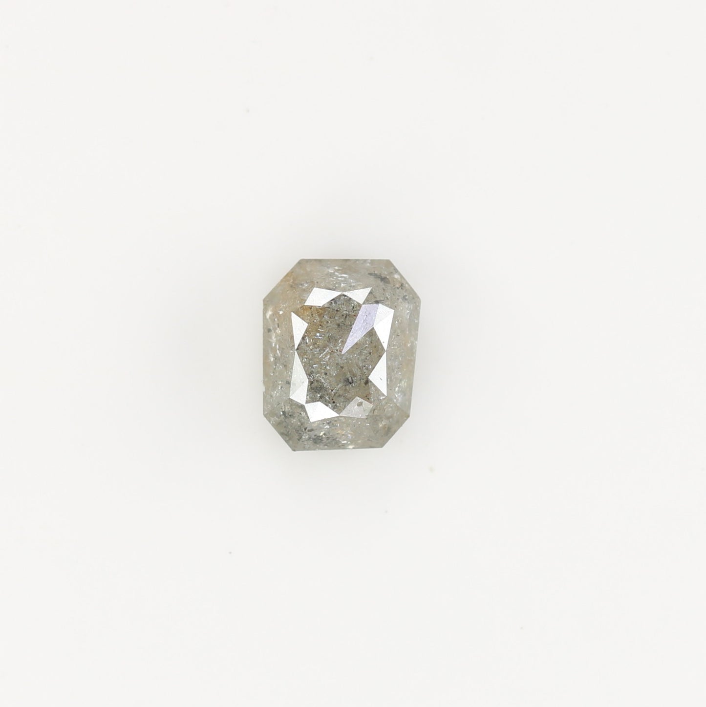 0.67 CT Salt and Pepper Emerald Shape Diamond for Engagement Ring - Unique Anniversary Gift Diamond Ring for Custom Jewelry Designs - JayKrishna Diamond