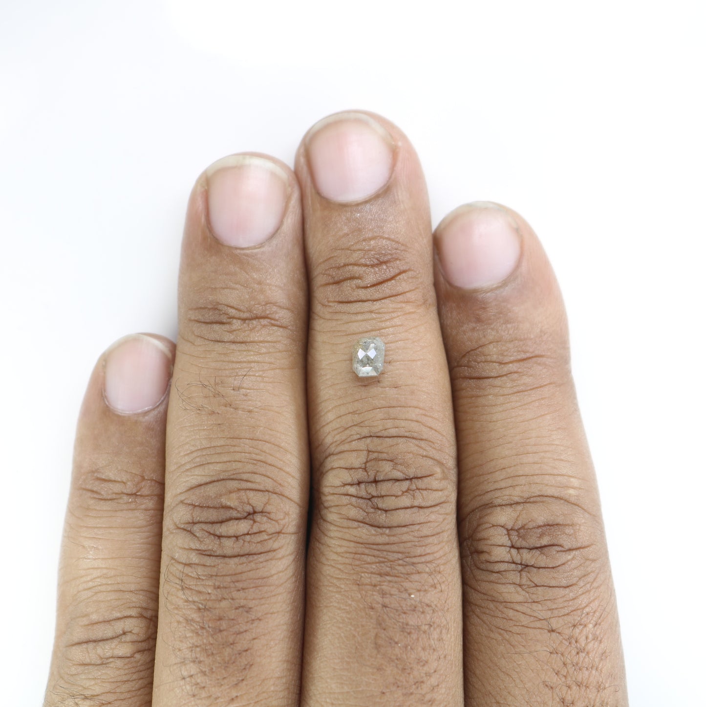 0.67 CT Salt and Pepper Emerald Shape Diamond for Engagement Ring - Unique Anniversary Gift Diamond Ring for Custom Jewelry Designs - JayKrishna Diamond