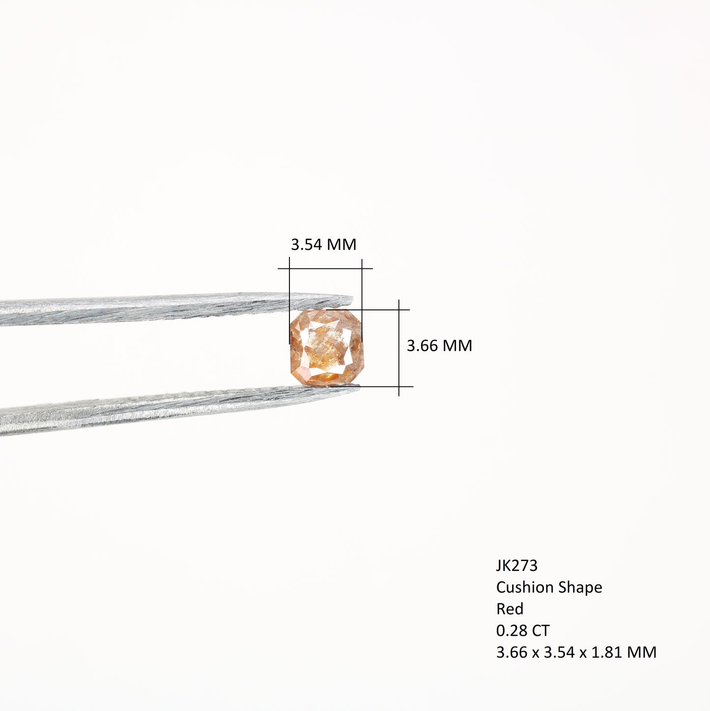 0.28 CT Red Cushion Shape Diamond – Perfect for Anniversary Rings | Unique Engagement Diamond Ring - JayKrishna Diamond