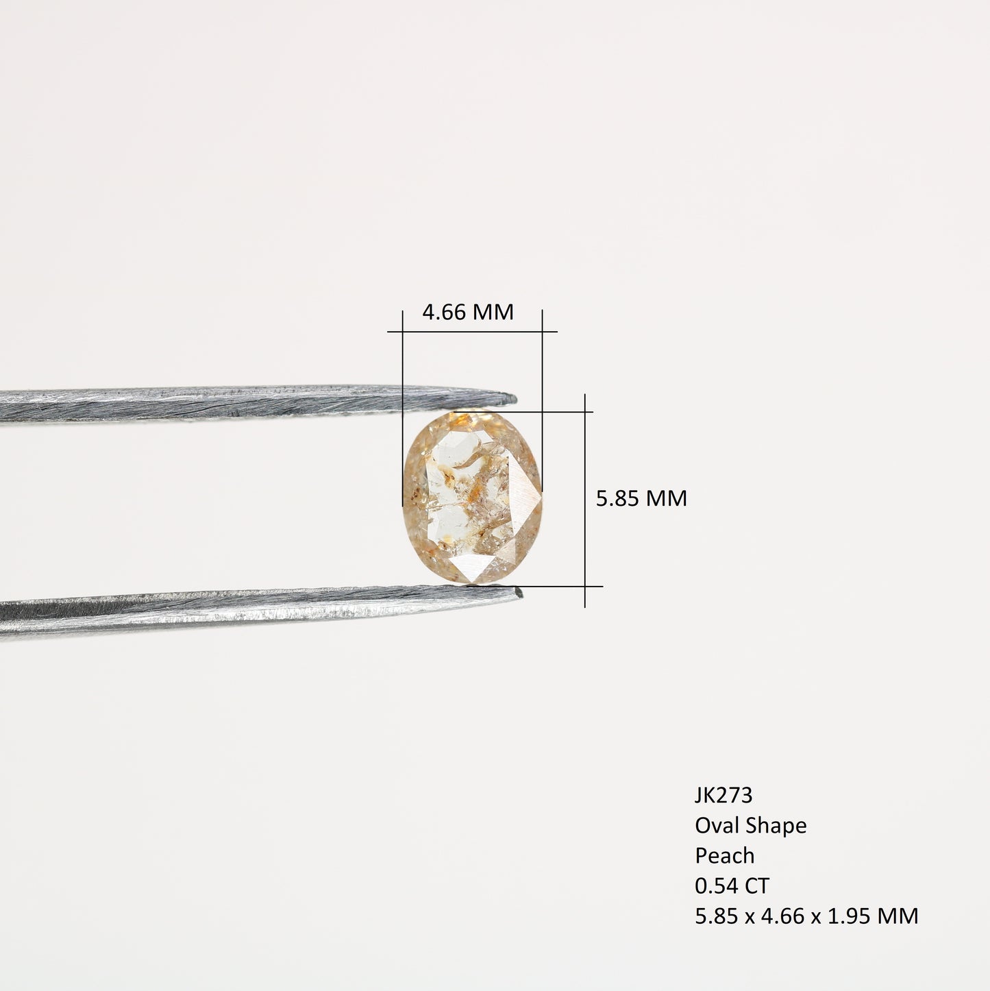 0.54 CT Peach Colour Oval Shape Brilliant Cut Diamond For Engagement Ring | - JayKrishna Diamond