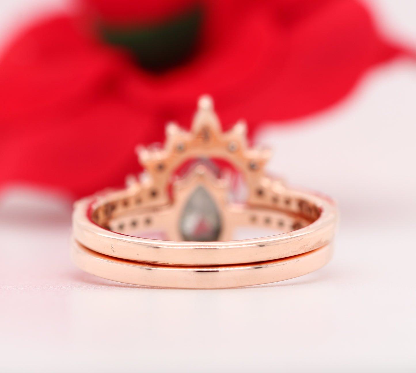 Pear Salt and Pepper Diamond Engagement Ring - JayKrishna Diamond