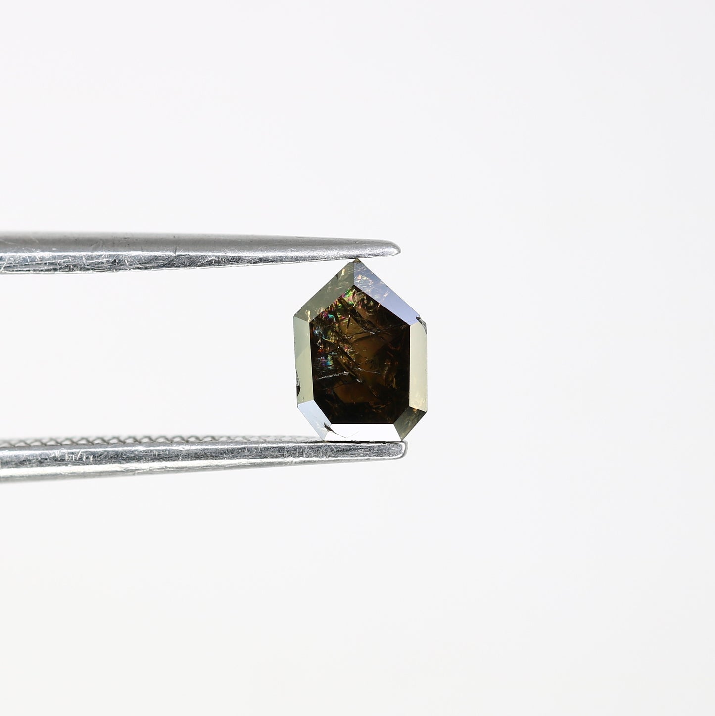 0.68 CT Geometric Shape 6.00 MM Fancy Dark Brown Diamond For Engagement Ring - JayKrishna Diamond