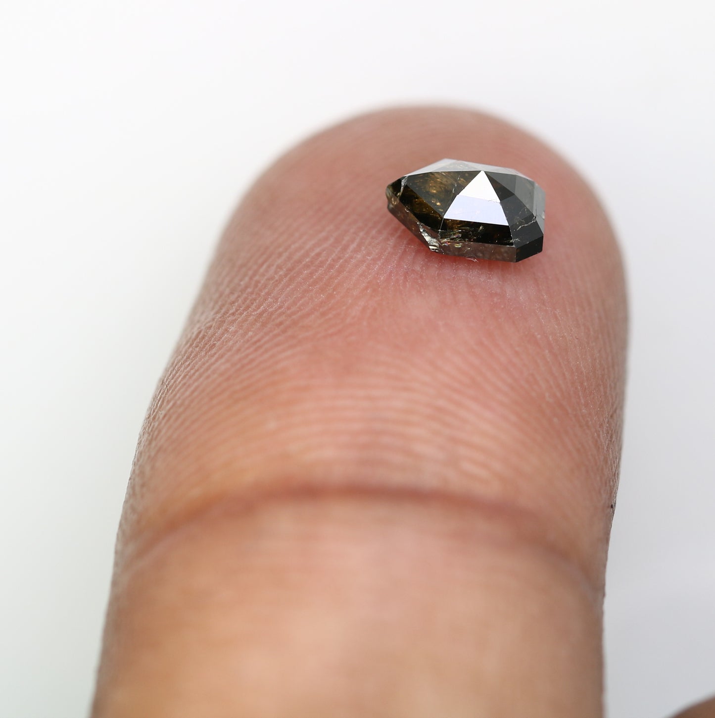 0.68 CT Geometric Shape 6.00 MM Fancy Dark Brown Diamond For Engagement Ring - JayKrishna Diamond