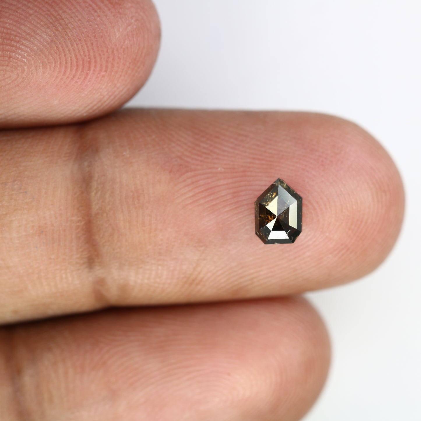 0.68 CT Geometric Shape 6.00 MM Fancy Dark Brown Diamond For Engagement Ring - JayKrishna Diamond