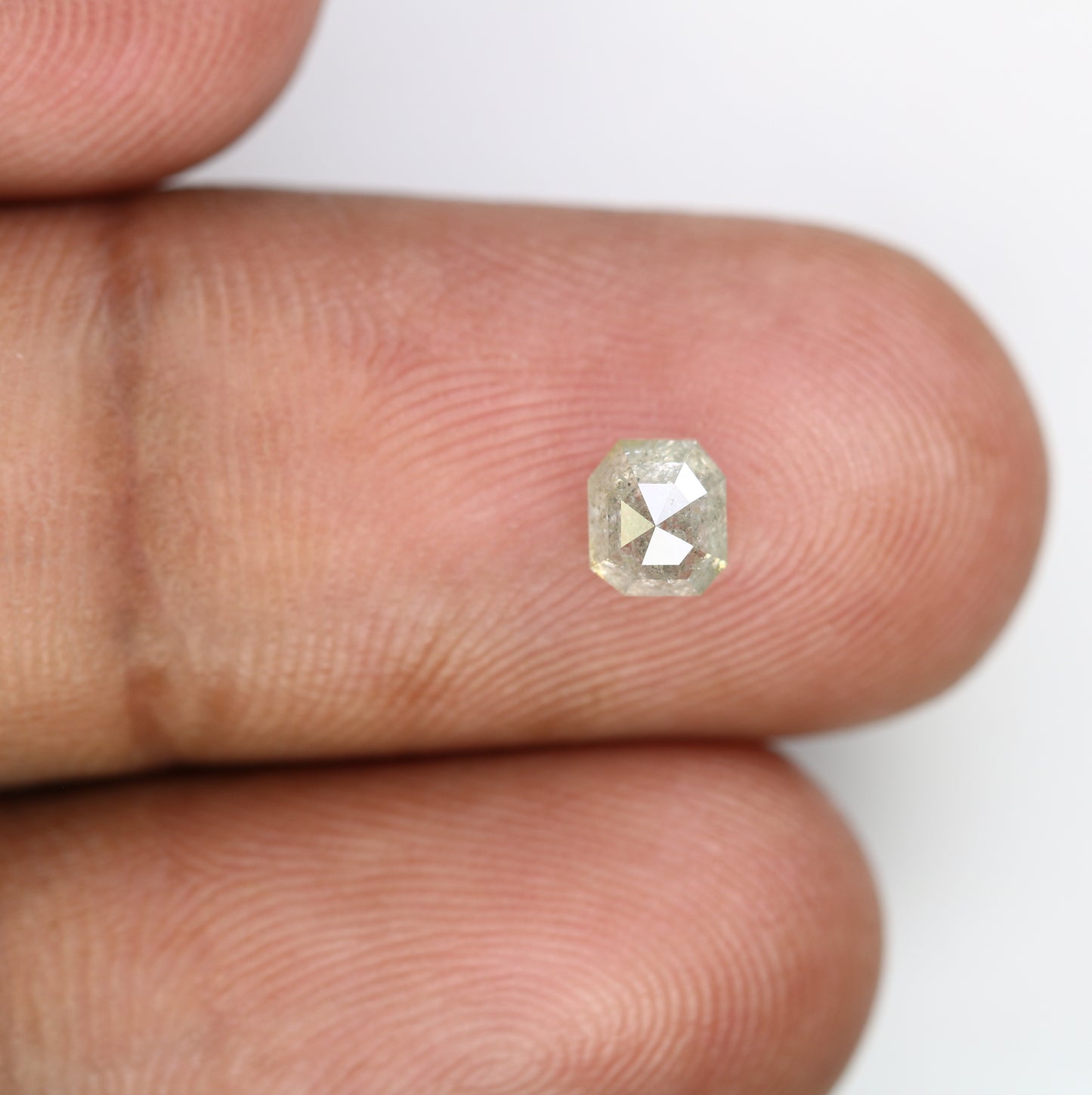 0.68 CT Grey Emerald Cut 4.80 MM Natural Diamond For Statement Ring - JayKrishna Diamond