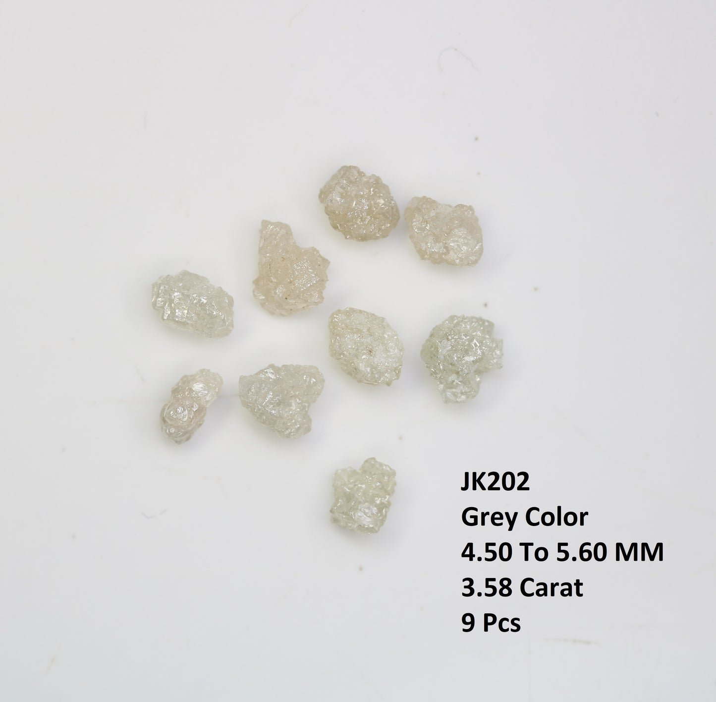 3.58 CT Uncut Raw Rough White Grey Diamond For Engagement Ring - JayKrishna Diamond