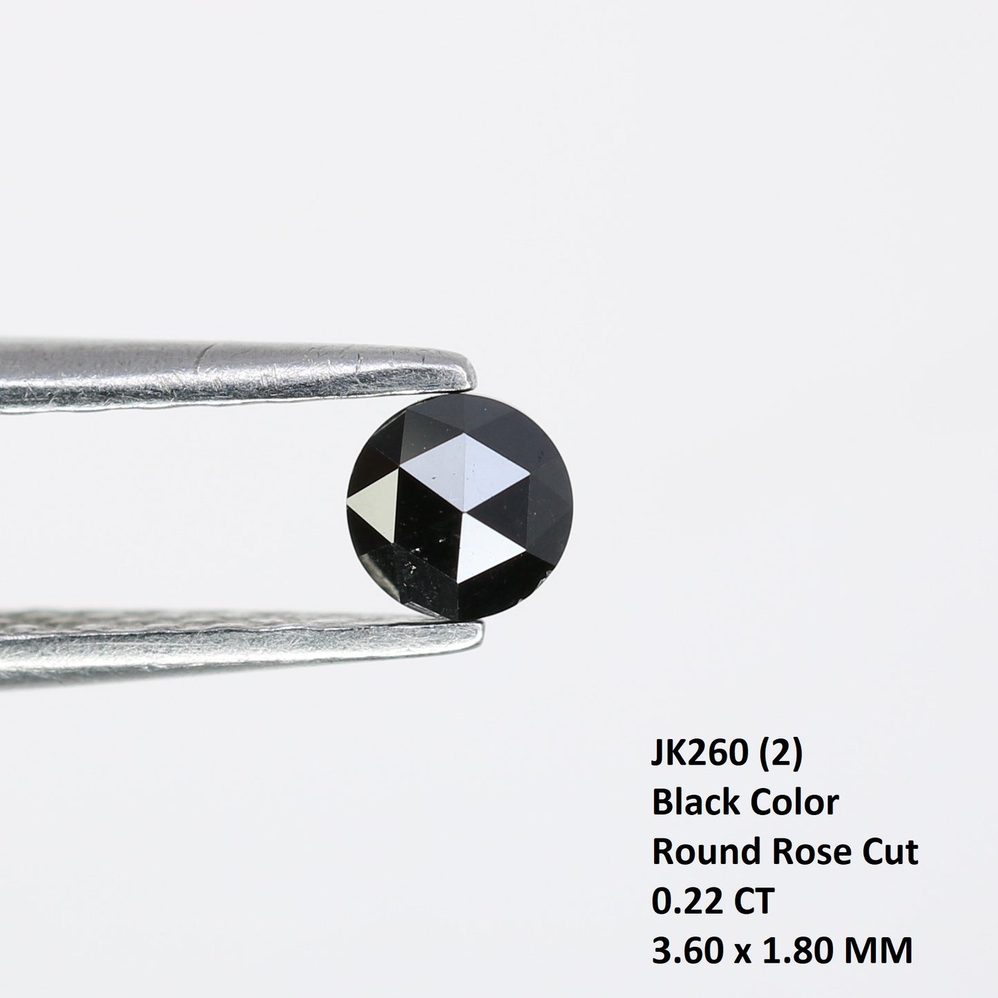 0.22 CT Round Rose Cut Black Loose Diamond – 3.60 x 1.80 MM, Ideal for Engagement Rings - JayKrishna Diamond