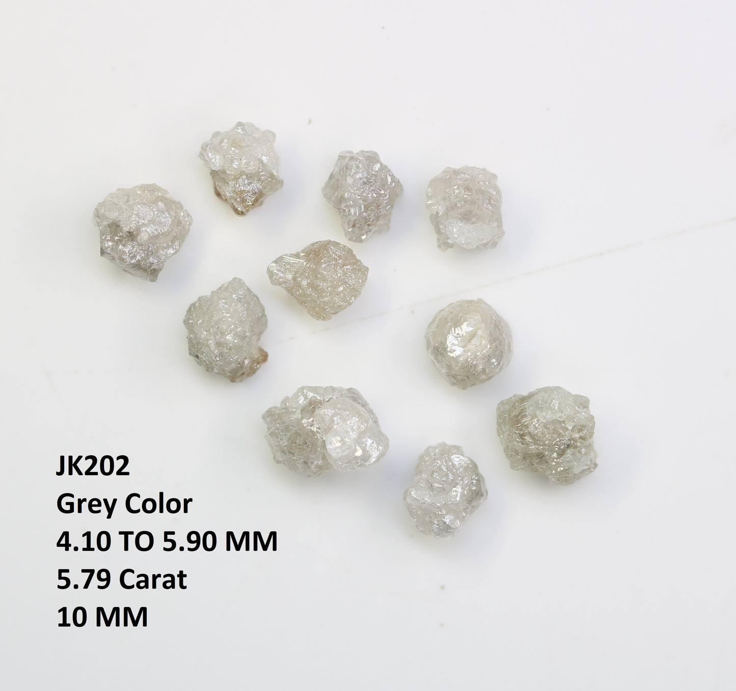 5.79 CT Irregular Cut Grey Rough Diamond For Engagement Ring - JayKrishna Diamond