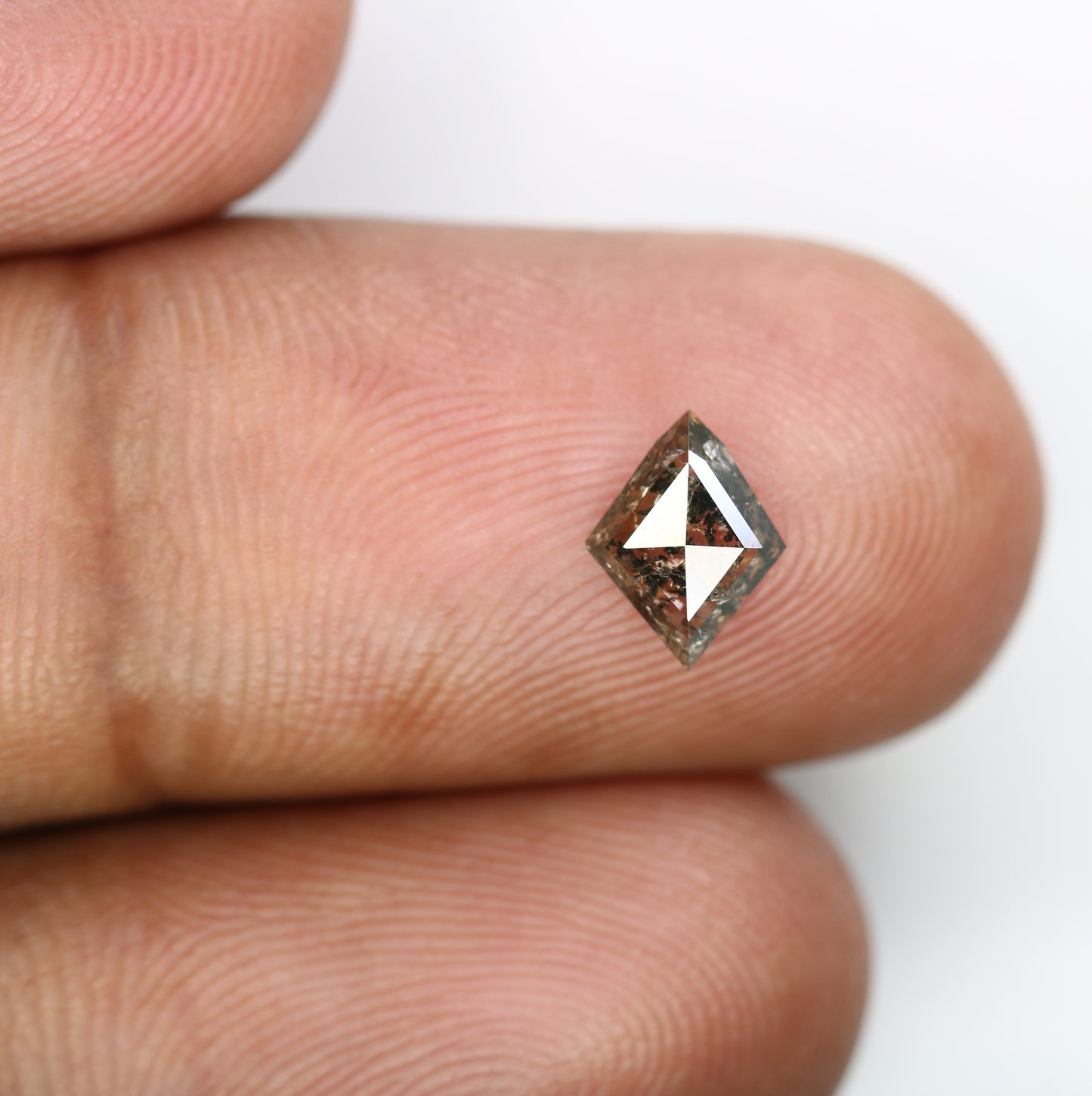 0.68 CT Polished Kite Shape Salt and Pepper Diamond For Proposal Ring - JayKrishna Diamond