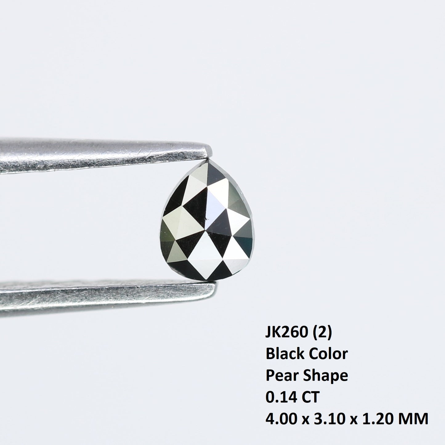 0.14 CT Pear Shape Black Natural Salt and Pepper Diamond for Engagement Rings, Custom Jewelry, and Stylish Bracelets - JayKrishna Diamond