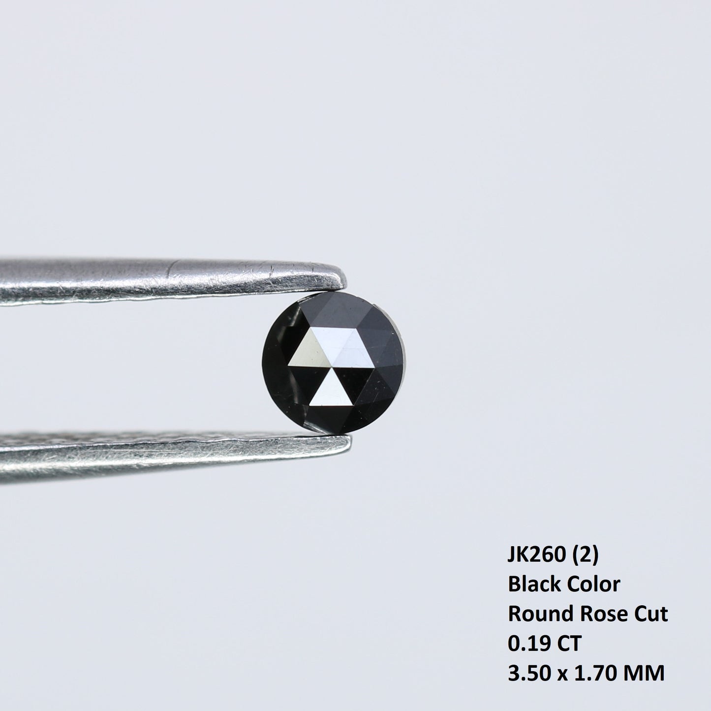 0.19 CT Black Round Rose Cut Loose Diamond - 3.50 x 1.70 MM - Ideal for Engagement Rings, Necklaces, Promise Rings, Earrings, and Anniversary Gifts - JayKrishna Diamond