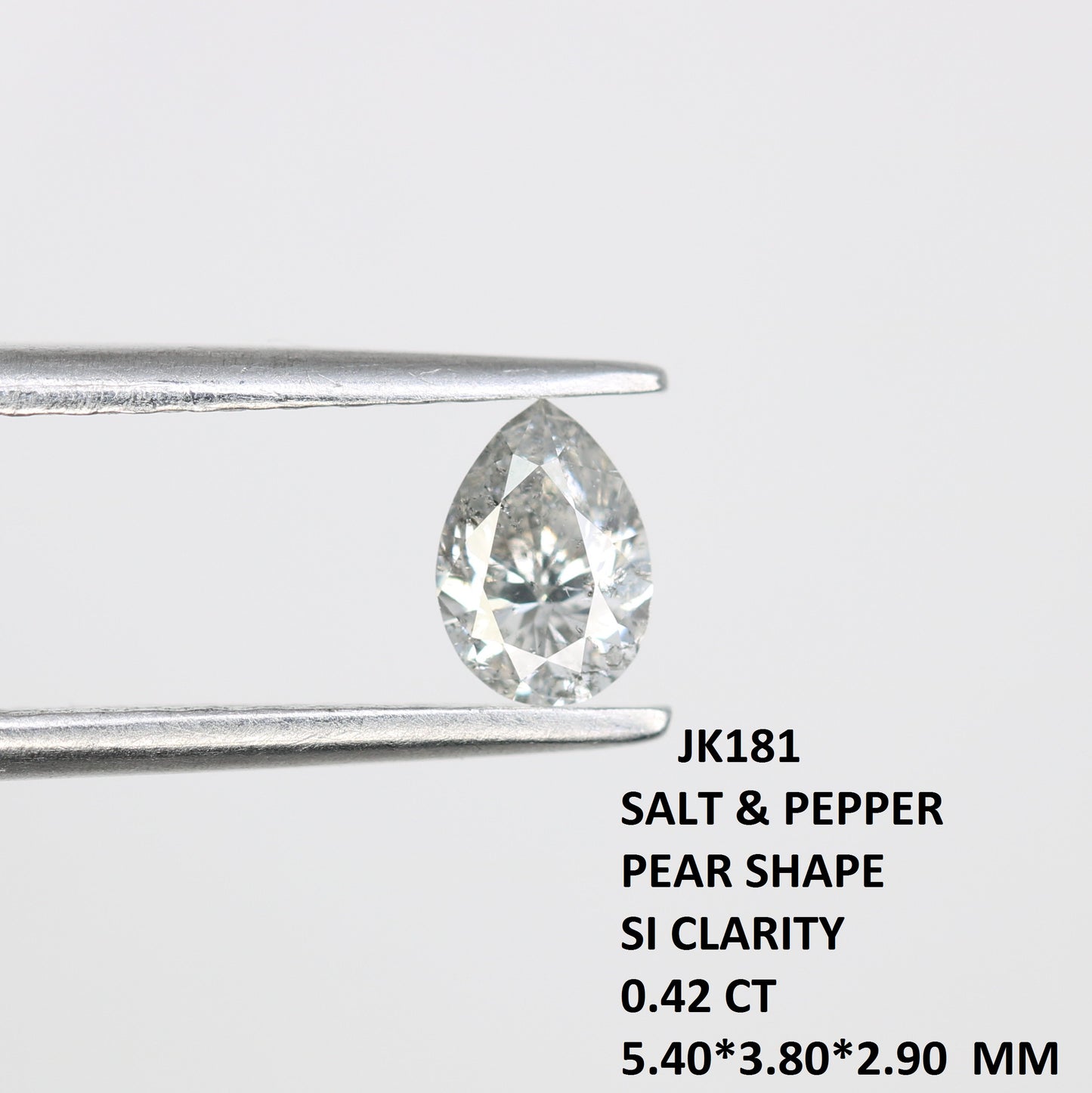 Unique 0.42 CT Pear Cut Salt & Pepper Diamond | Perfect for Engagement Rings - JayKrishna Diamond