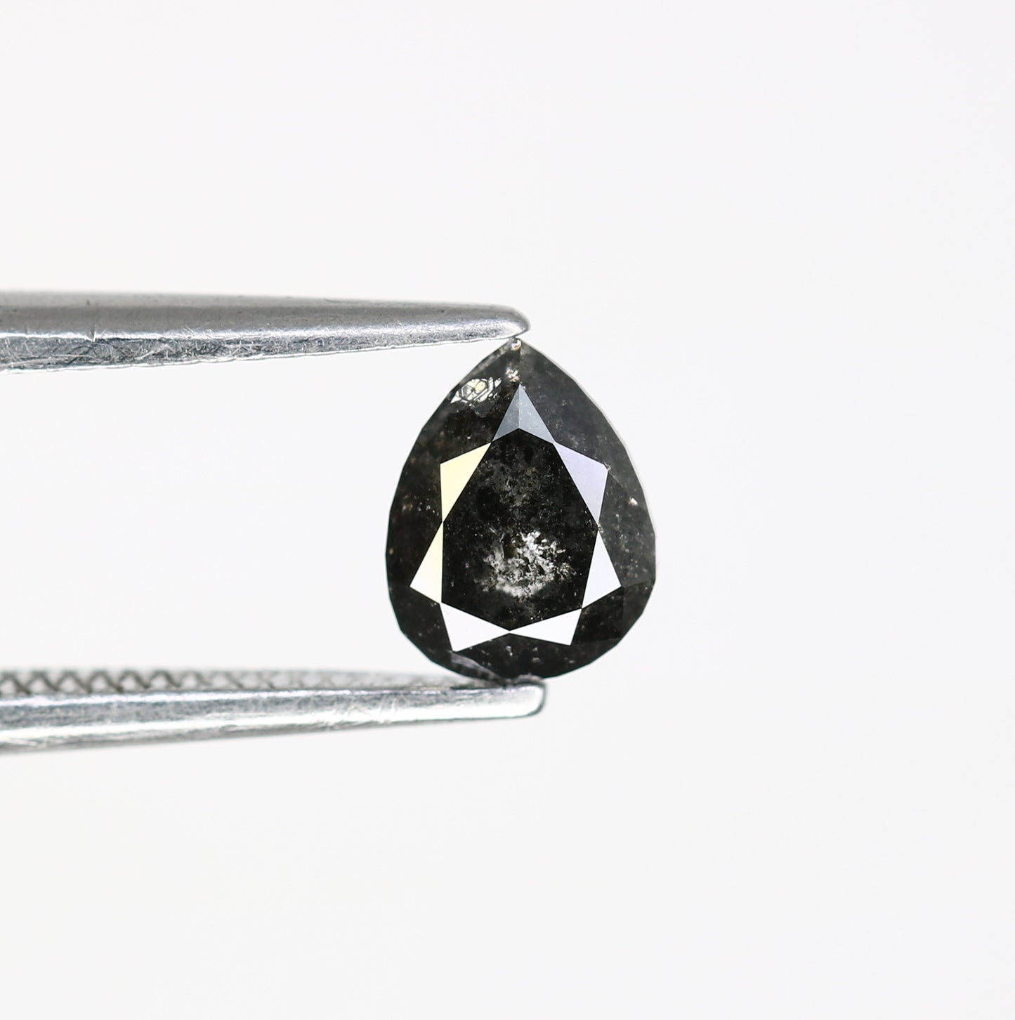 0.65 CT Natural Pear Shape Salt and Pepper Diamond (5.90 MM) for Engagement Ring - Unique Gemstone for Custom Bridal Jewelry - JayKrishna Diamond