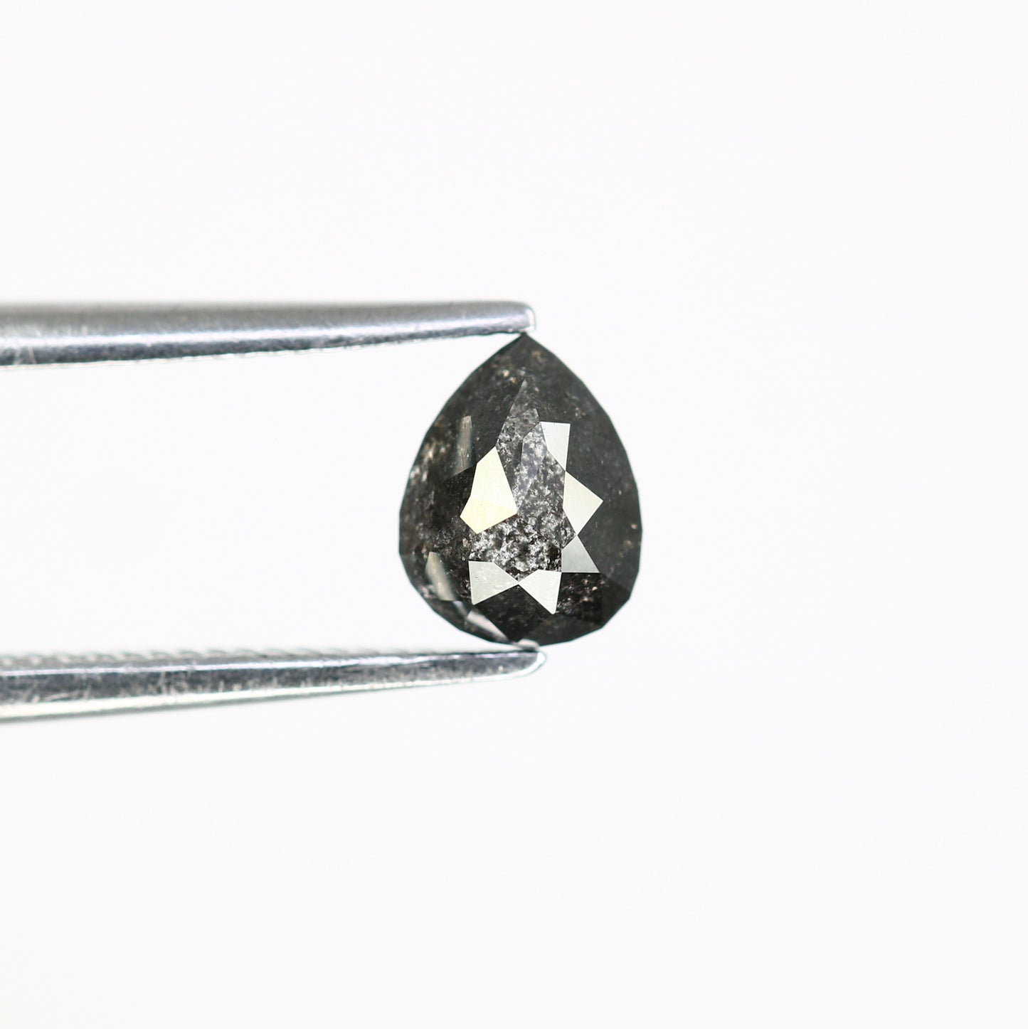 0.65 CT Natural Pear Shape Salt and Pepper Diamond (5.90 MM) for Engagement Ring - Unique Gemstone for Custom Bridal Jewelry - JayKrishna Diamond