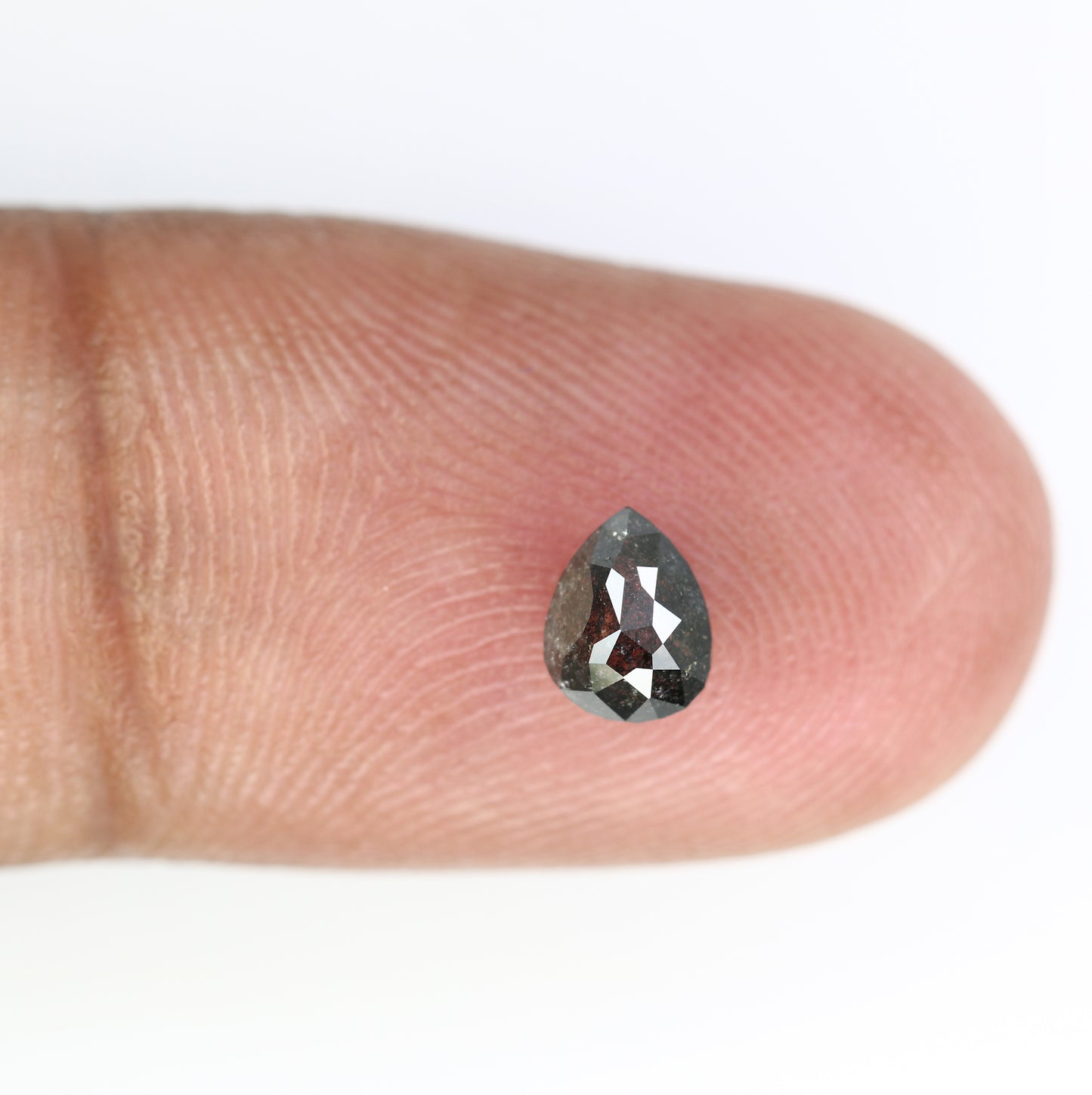 0.65 CT Natural Pear Shape Salt and Pepper Diamond (5.90 MM) for Engagement Ring - Unique Gemstone for Custom Bridal Jewelry - JayKrishna Diamond