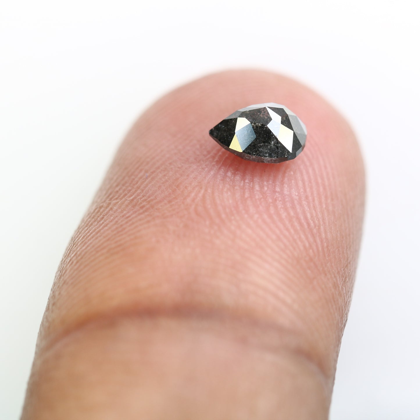 0.65 CT Natural Pear Shape Salt and Pepper Diamond (5.90 MM) for Engagement Ring - Unique Gemstone for Custom Bridal Jewelry - JayKrishna Diamond