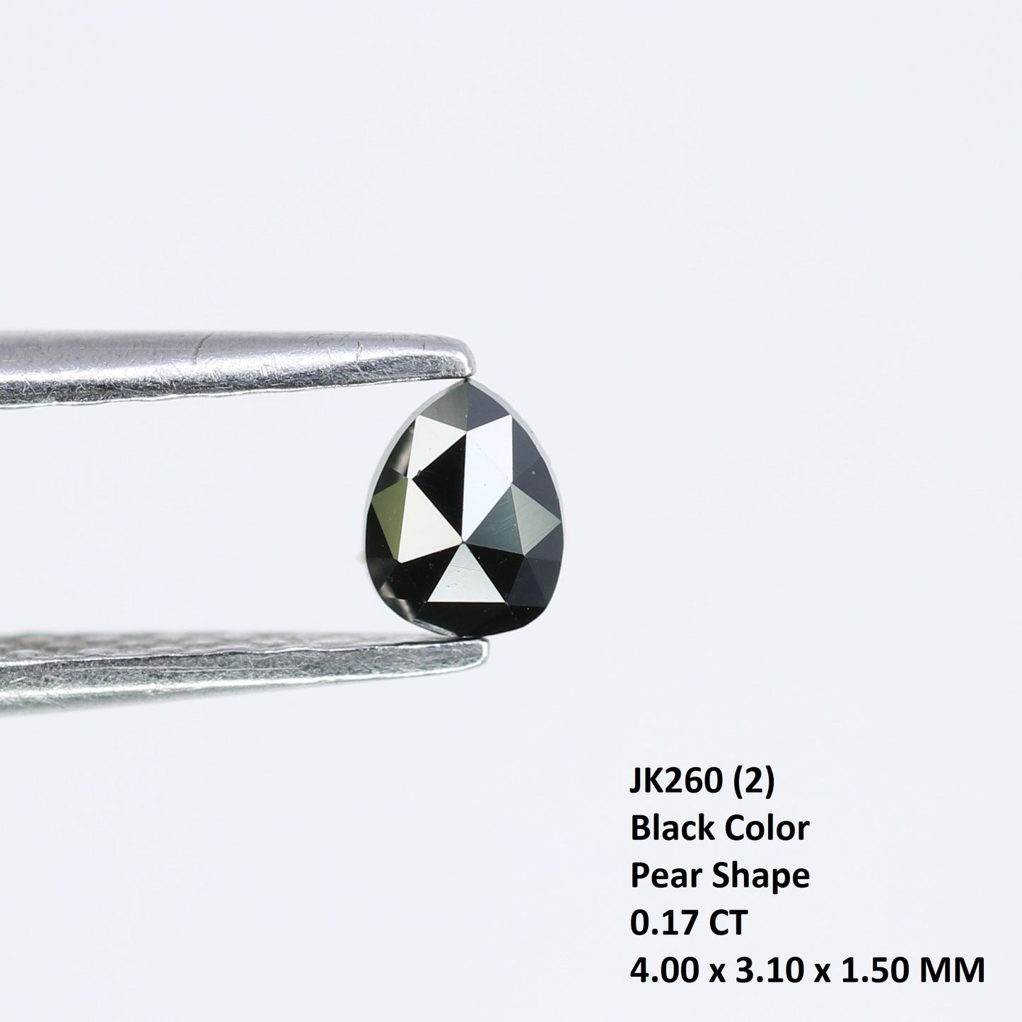 0.17 CT 4.00 MM Natural Black Pear Shape Salt and Pepper Loose Diamond - Perfect for Engagement Rings, Necklaces, and Custom Jewelry - JayKrishna Diamond