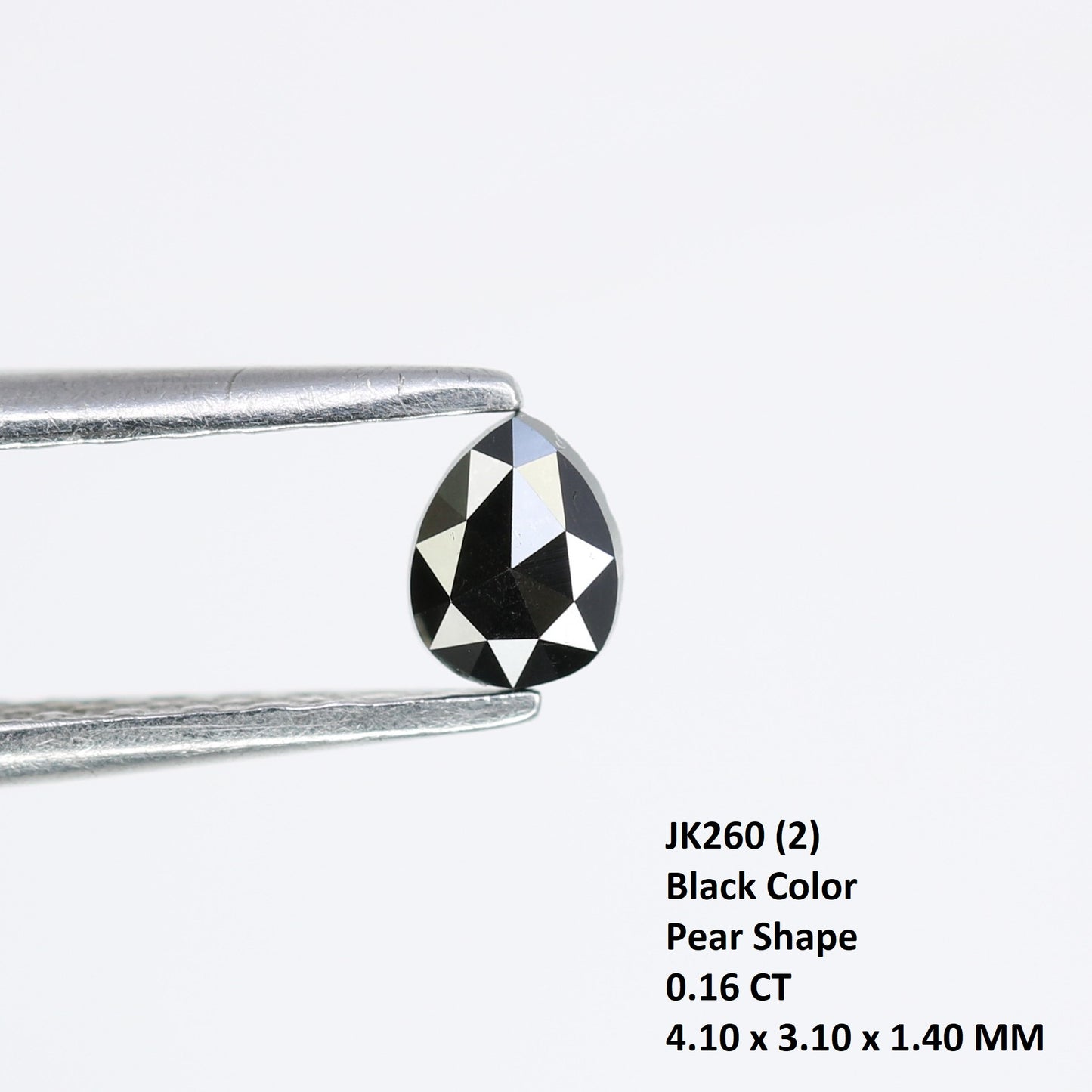 0.16 CT Pear Cut Natural Black Diamond - 4.10 MM Loose Gemstone for Custom Engagement Rings | Trendy Black Diamond Jewelry - JayKrishna Diamond