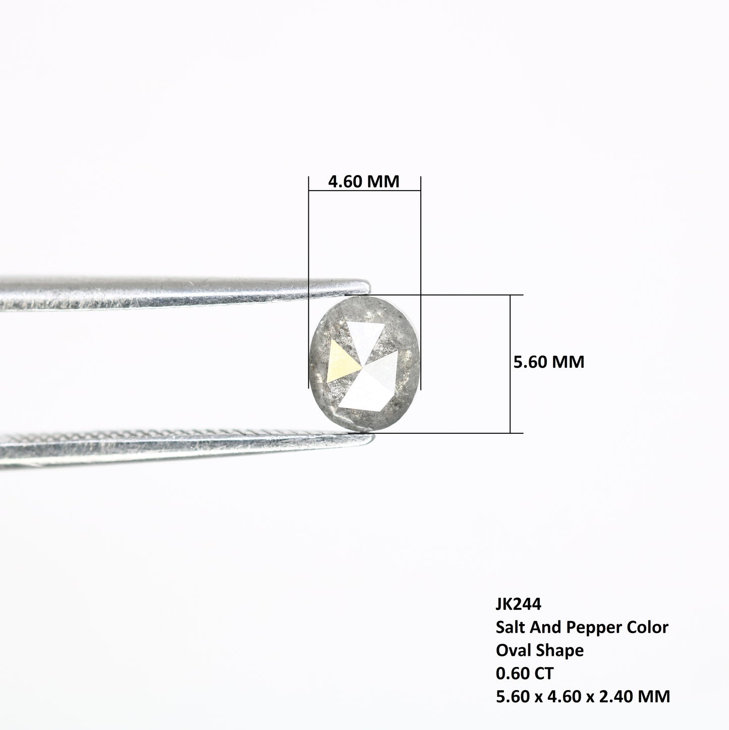 0.60 Carat Oval Salt and Pepper Diamond: Unique Gemstone for Custom Engagement Rings - JayKrishna Diamond