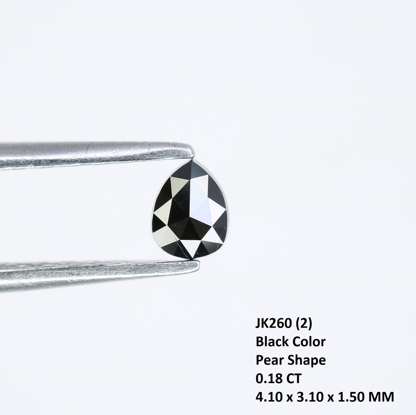 0.18 CT Black Pear Cut Loose Salt and Pepper Diamond - Ideal for Engagement Rings, Necklaces, Earrings, and Custom Jewelry - JayKrishna Diamond