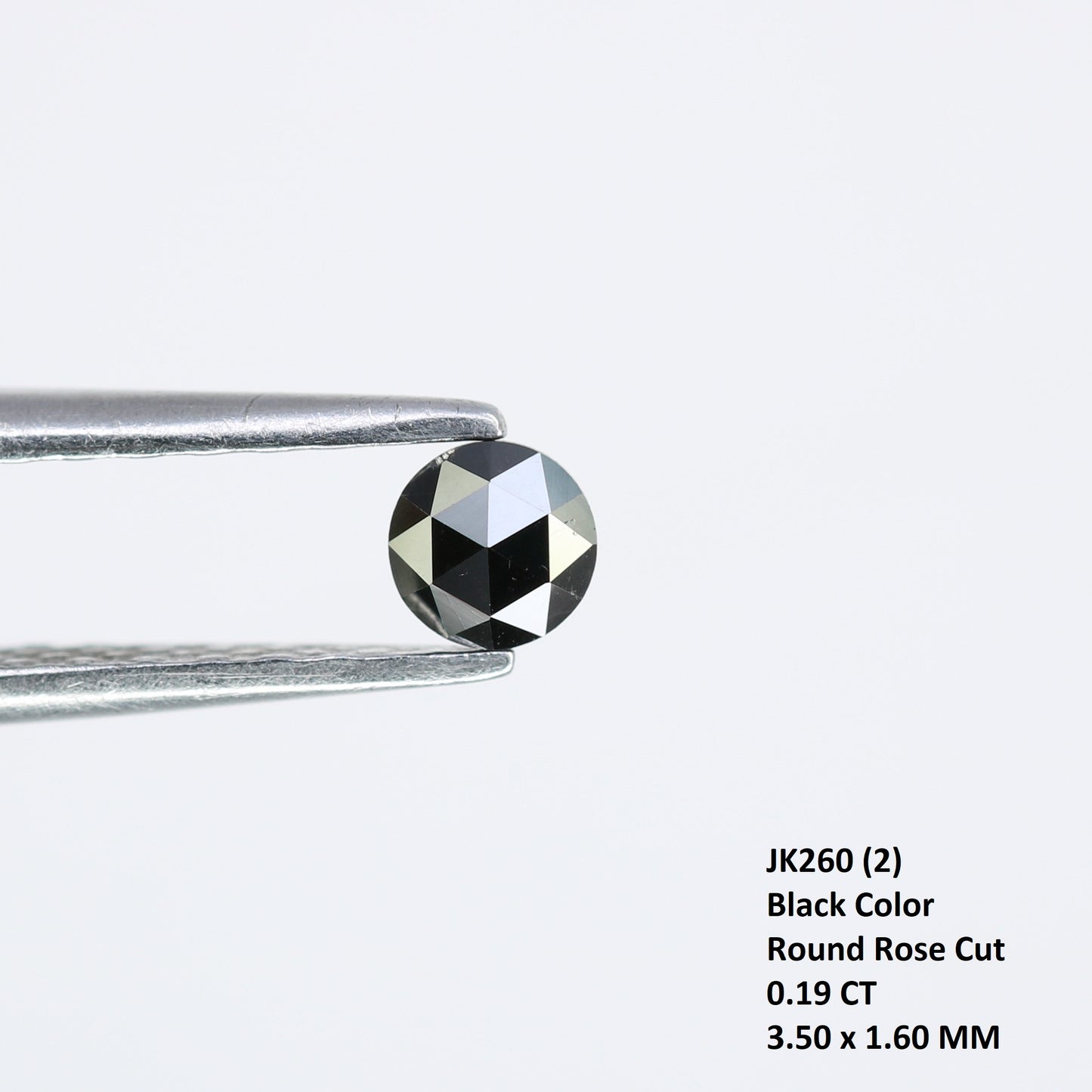 0.19 CT Round Rose Cut Black Diamond – Ideal for Engagement Rings, Necklaces, Earrings & Unique Jewelry Gifts - JayKrishna Diamond