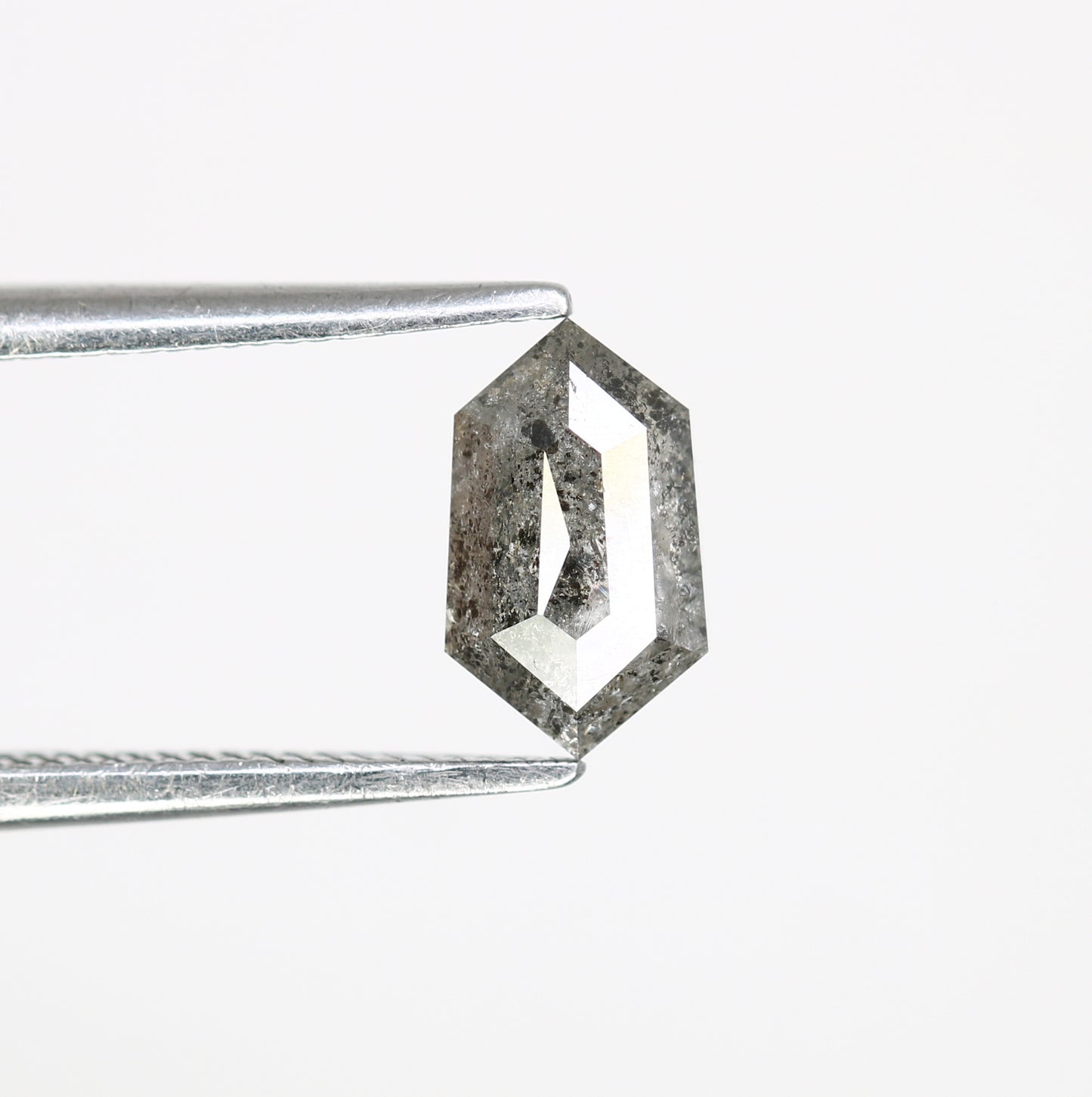 0.73 CT Elongated Hexagon Shape Salt And Pepper Natural Diamond For Engagement Ring - JayKrishna Diamond