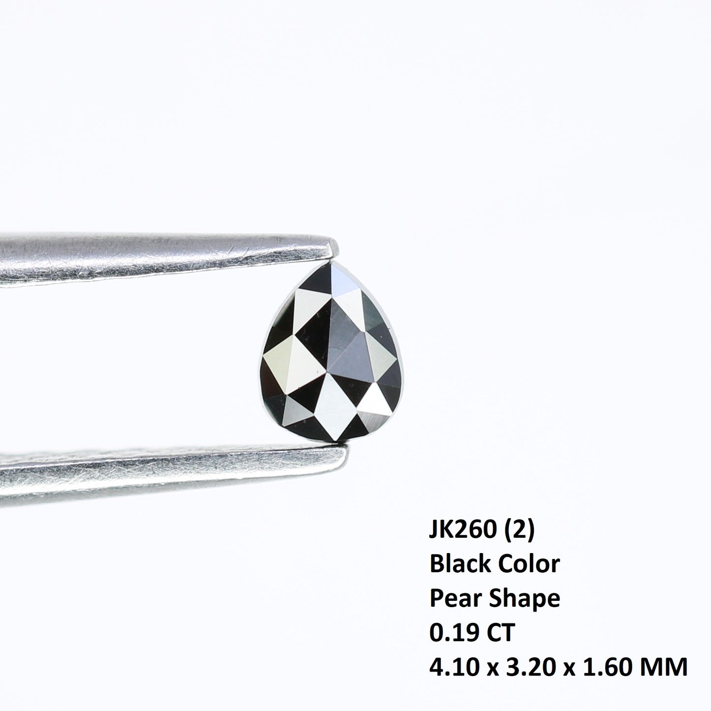 0.19 CT Pear Shape Black Loose Diamond - 4.10 MM, Perfect for Engagement Rings, Necklaces, Promise Rings, Earrings, and Anniversary Gifts - JayKrishna Diamond