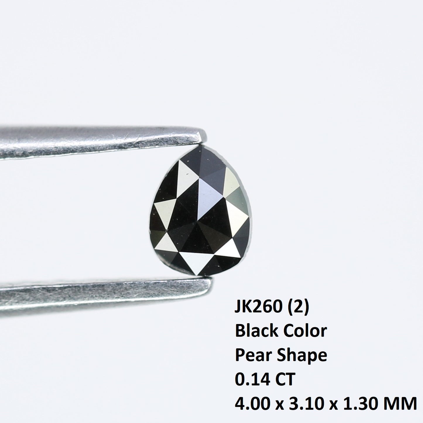 0.14 CT 4.00 x 3.10 MM Loose Pear Shape Black Salt and Pepper Diamond for Engagement Rings, Necklaces and Stylish Bracelets - JayKrishna Diamond