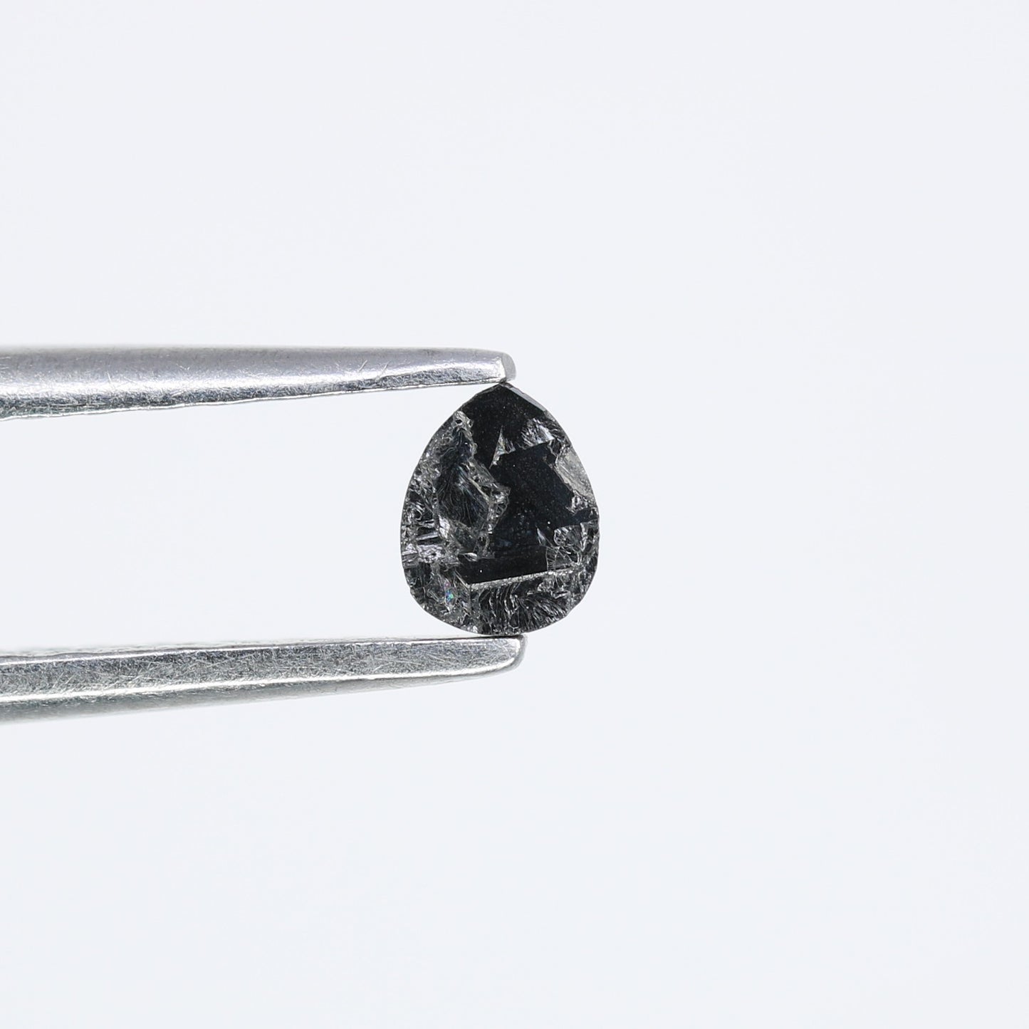 0.14 CT 4.00 x 3.10 MM Loose Pear Shape Black Salt and Pepper Diamond for Engagement Rings, Necklaces and Stylish Bracelets - JayKrishna Diamond