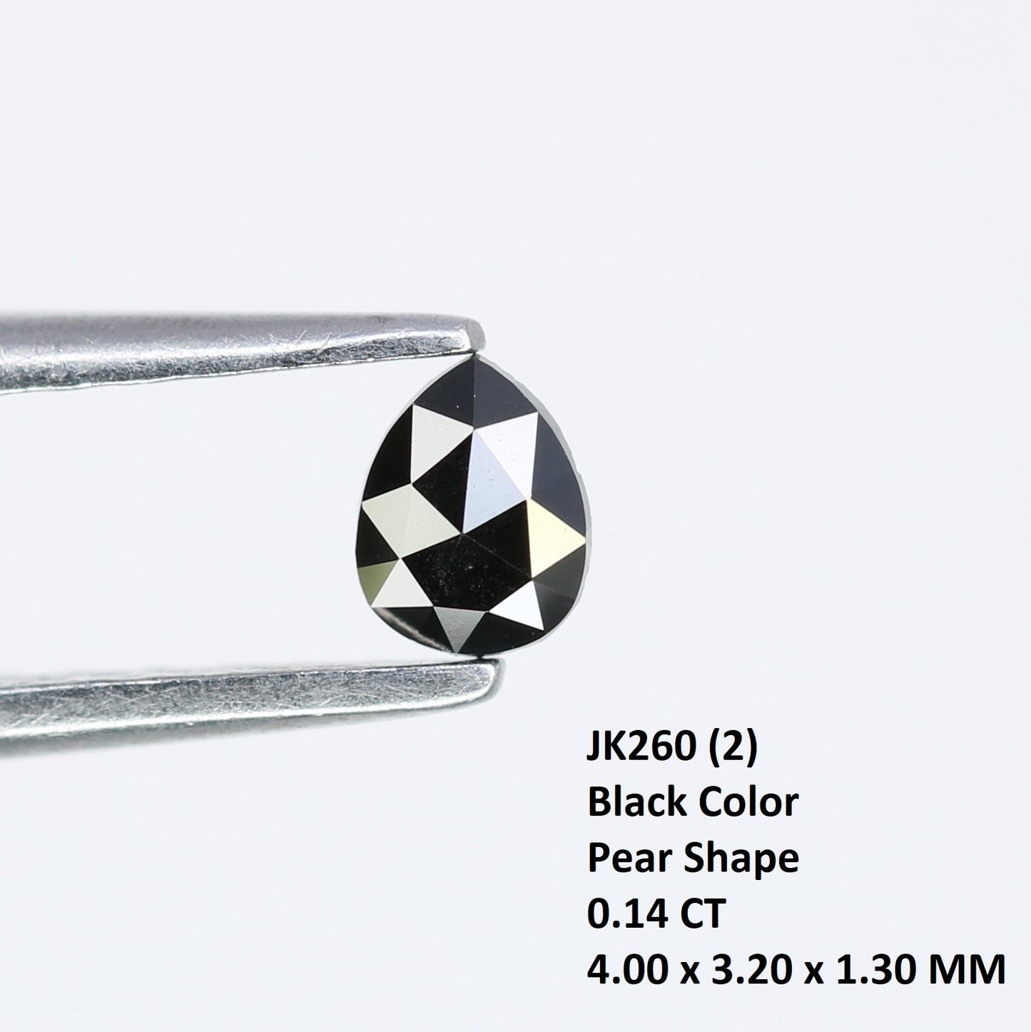 0.14 CT 4.00 x 3.20 MM Loose Pear Shape Black Salt and Pepper Diamond for Engagement Rings, Custom Jewelry and Chic Bracelets - JayKrishna Diamond