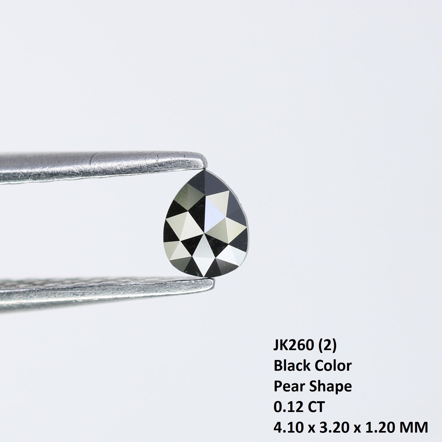 0.12 CT Black Pear Shape Loose Natural Salt and Pepper Diamond for Engagement Rings, Custom Jewelry and Stylish Bracelets - JayKrishna Diamond