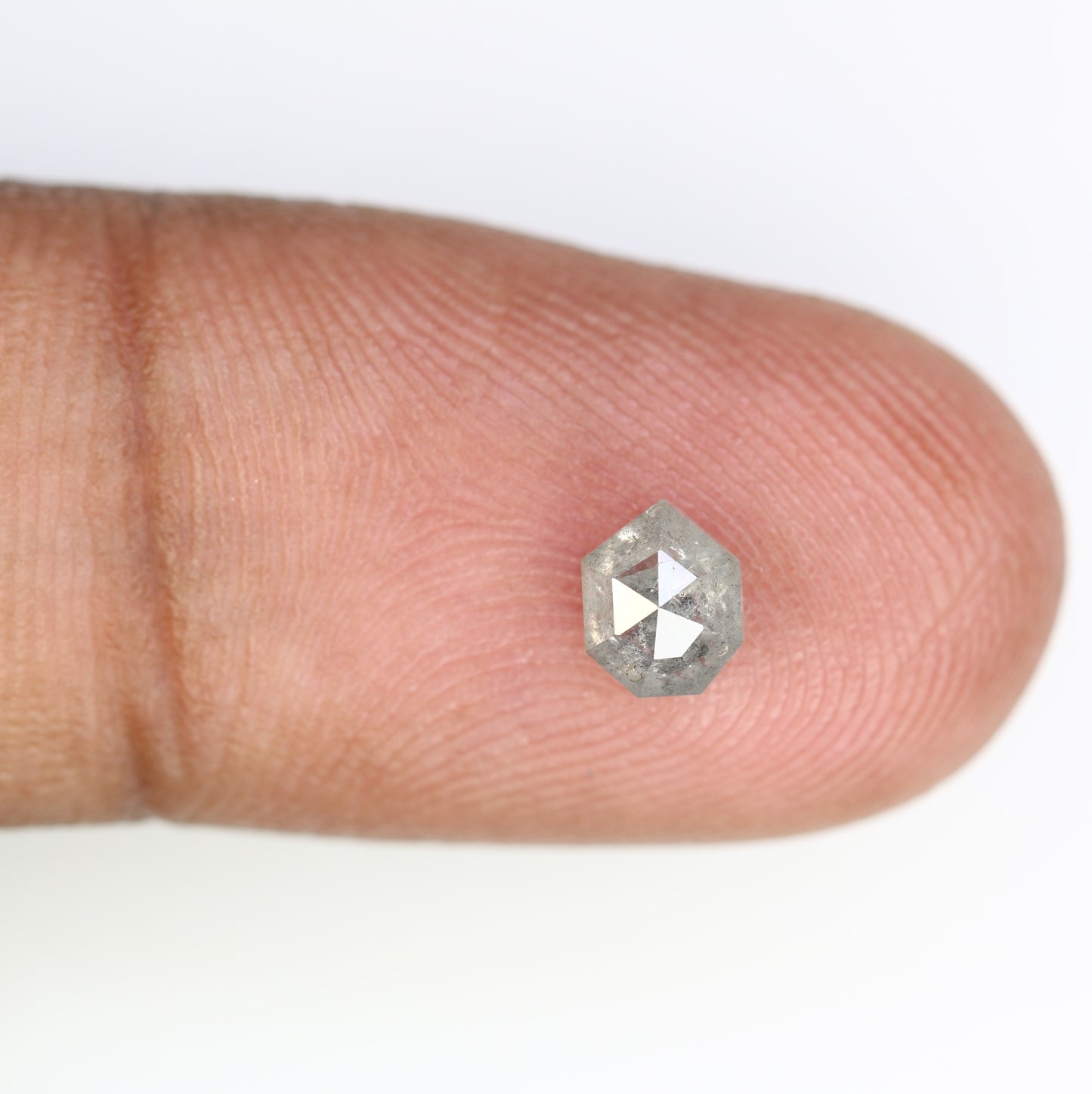0.65 Carat Natural Salt and Pepper Geometric Shape Diamond (5.60 MM) for Wedding Ring - Unique Gemstone for Custom Bridal Jewelry - JayKrishna Diamond