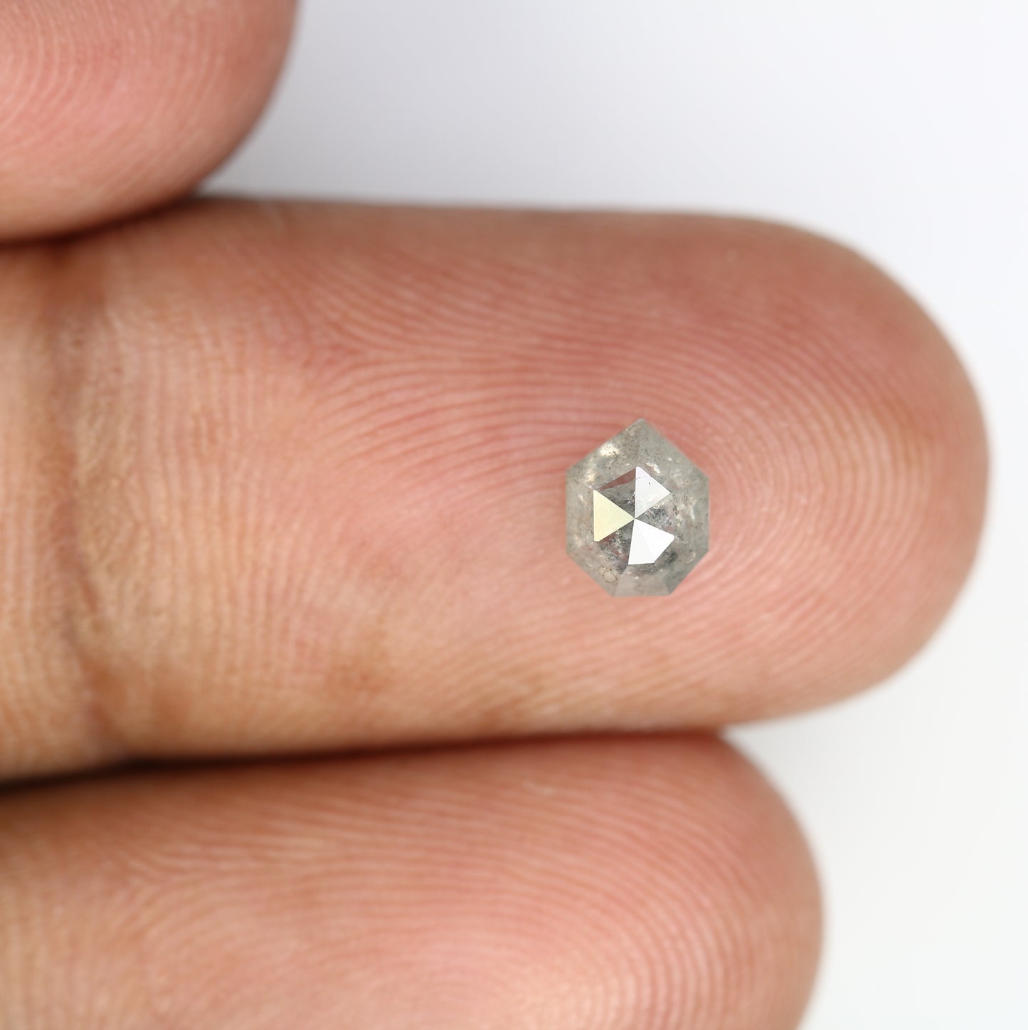 0.65 Carat Natural Salt and Pepper Geometric Shape Diamond (5.60 MM) for Wedding Ring - Unique Gemstone for Custom Bridal Jewelry - JayKrishna Diamond