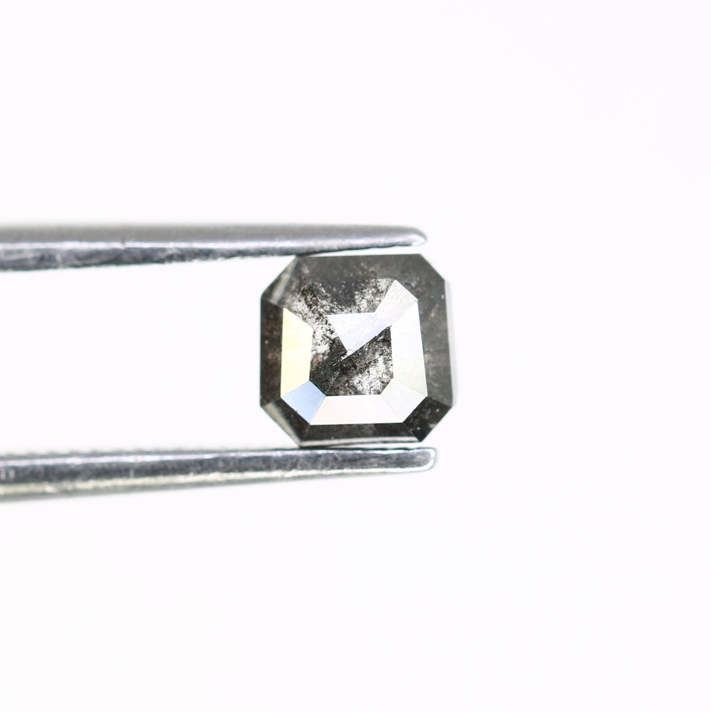 0.68 Carat Asscher Shape Natural Salt and Pepper Diamond (4.80 MM) for Galaxy Ring - Unique Gemstone for Celestial-Inspired Jewelry Designs - JayKrishna Diamond