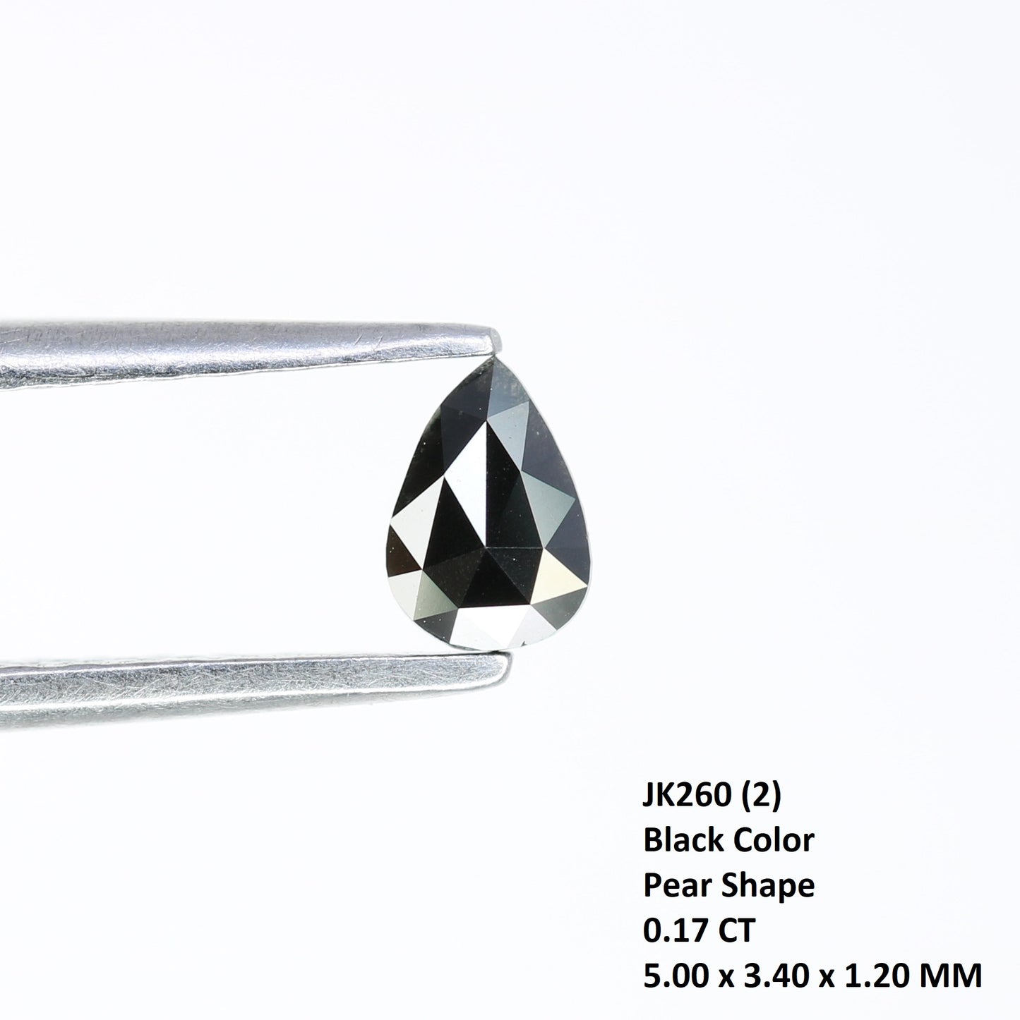 0.17 CT 5.00 MM Loose Natural Black Pear Cut Salt and Pepper Diamond - Perfect for Engagement Rings, Necklaces, Earrings, and Custom Jewelry - JayKrishna Diamond