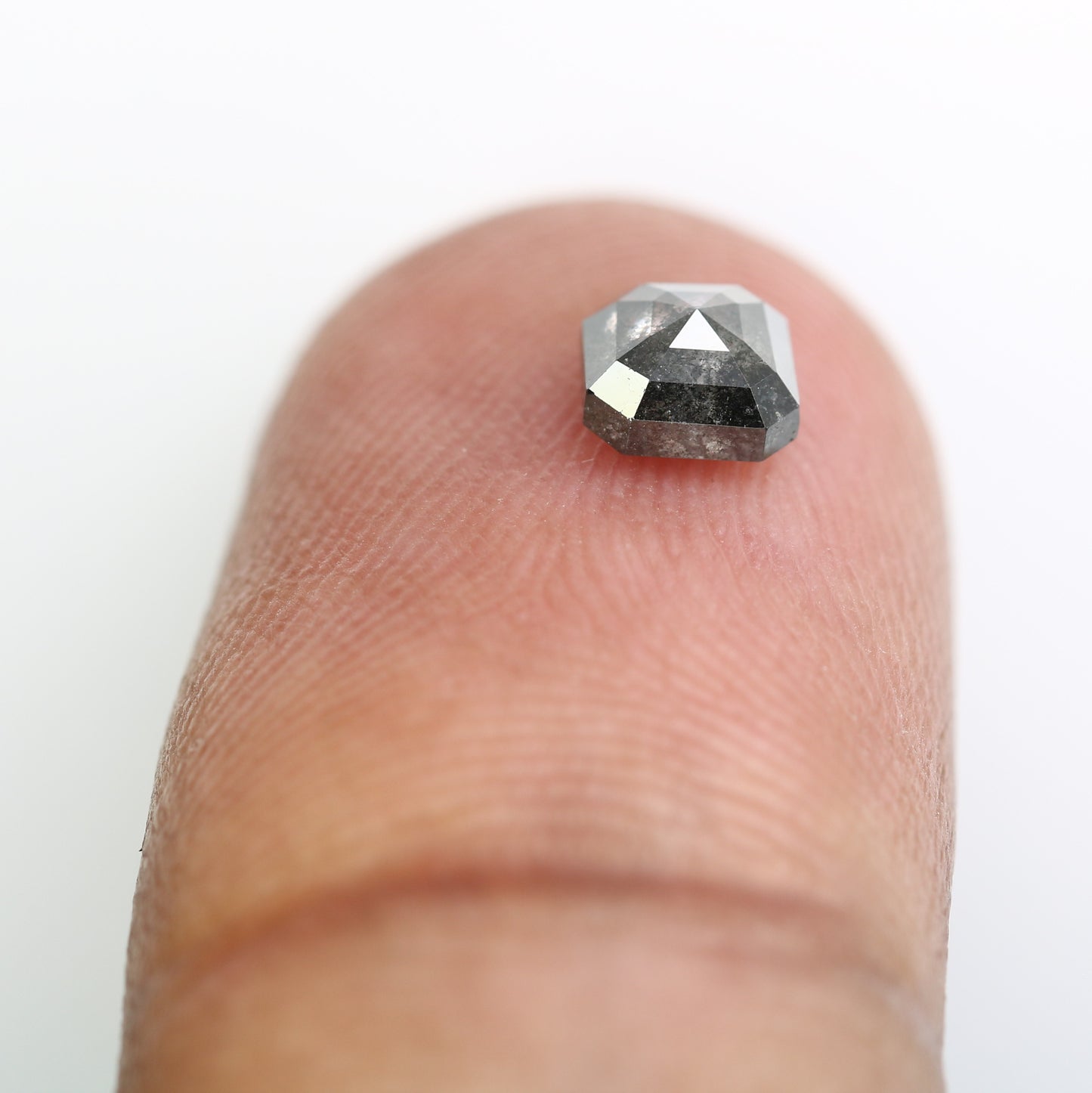 0.68 Carat Asscher Shape Natural Salt and Pepper Diamond (4.80 MM) for Galaxy Ring - Unique Gemstone for Celestial-Inspired Jewelry Designs - JayKrishna Diamond
