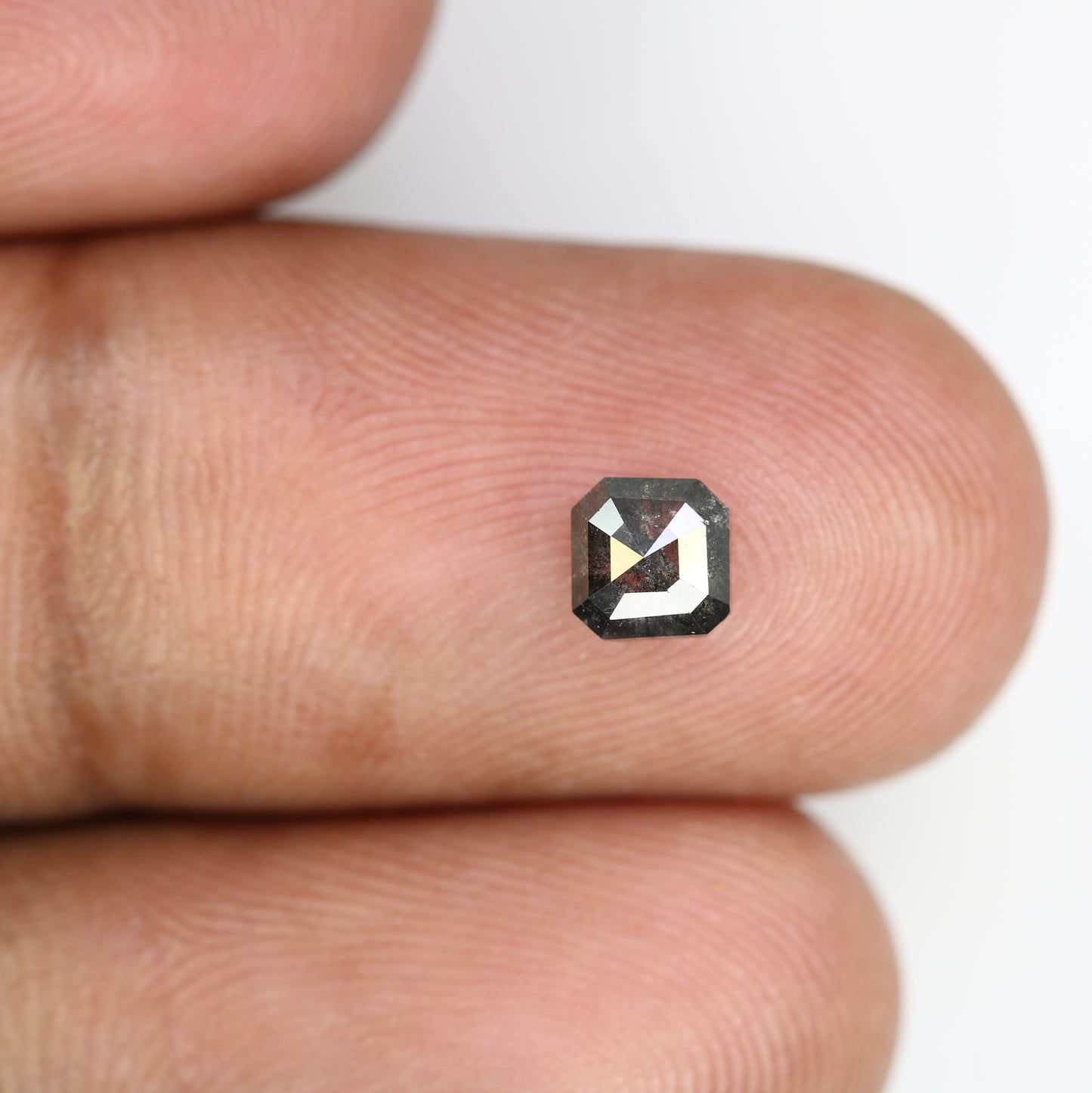 0.68 Carat Asscher Shape Natural Salt and Pepper Diamond (4.80 MM) for Galaxy Ring - Unique Gemstone for Celestial-Inspired Jewelry Designs - JayKrishna Diamond