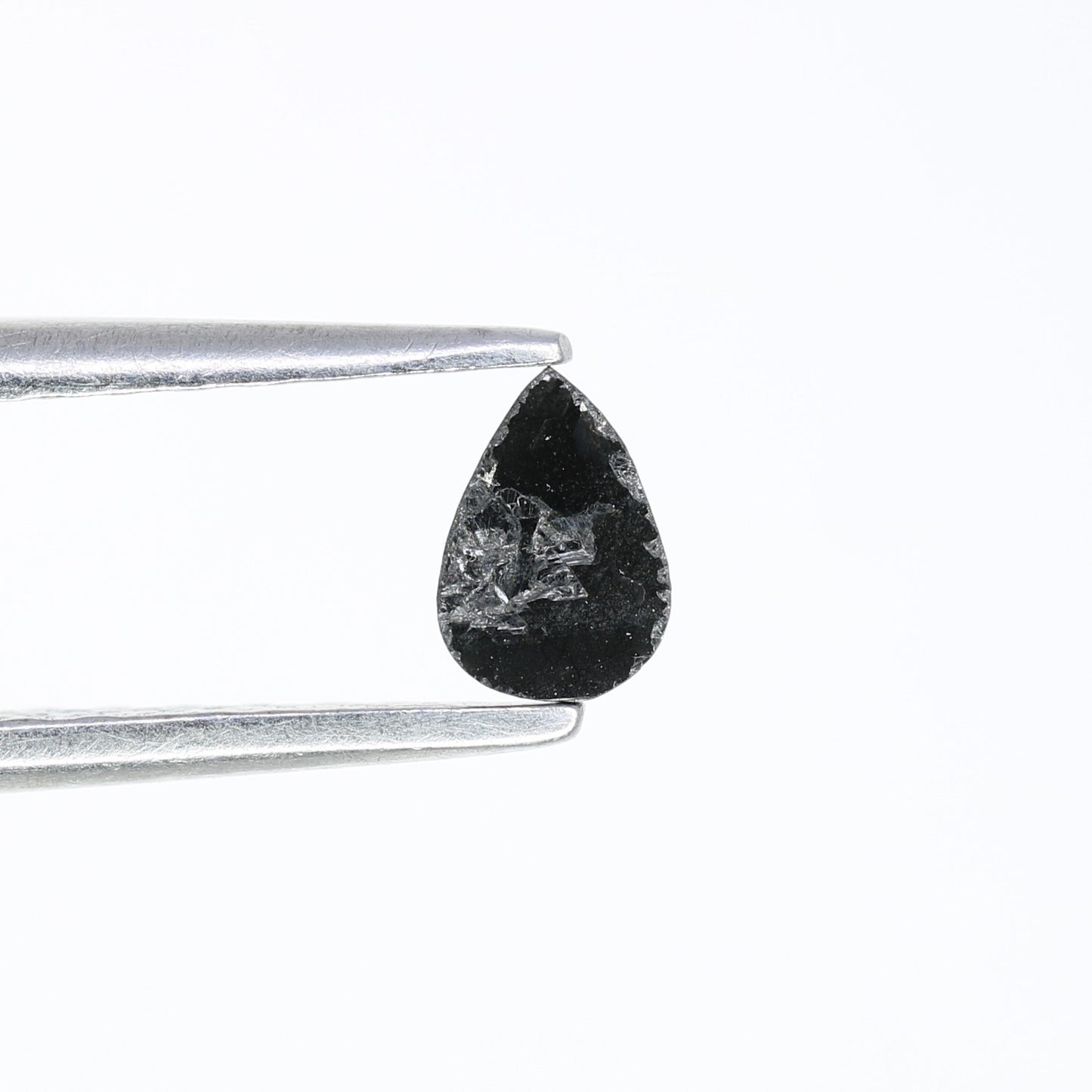 0.17 CT 5.00 MM Loose Natural Black Pear Cut Salt and Pepper Diamond - Perfect for Engagement Rings, Necklaces, Earrings, and Custom Jewelry - JayKrishna Diamond