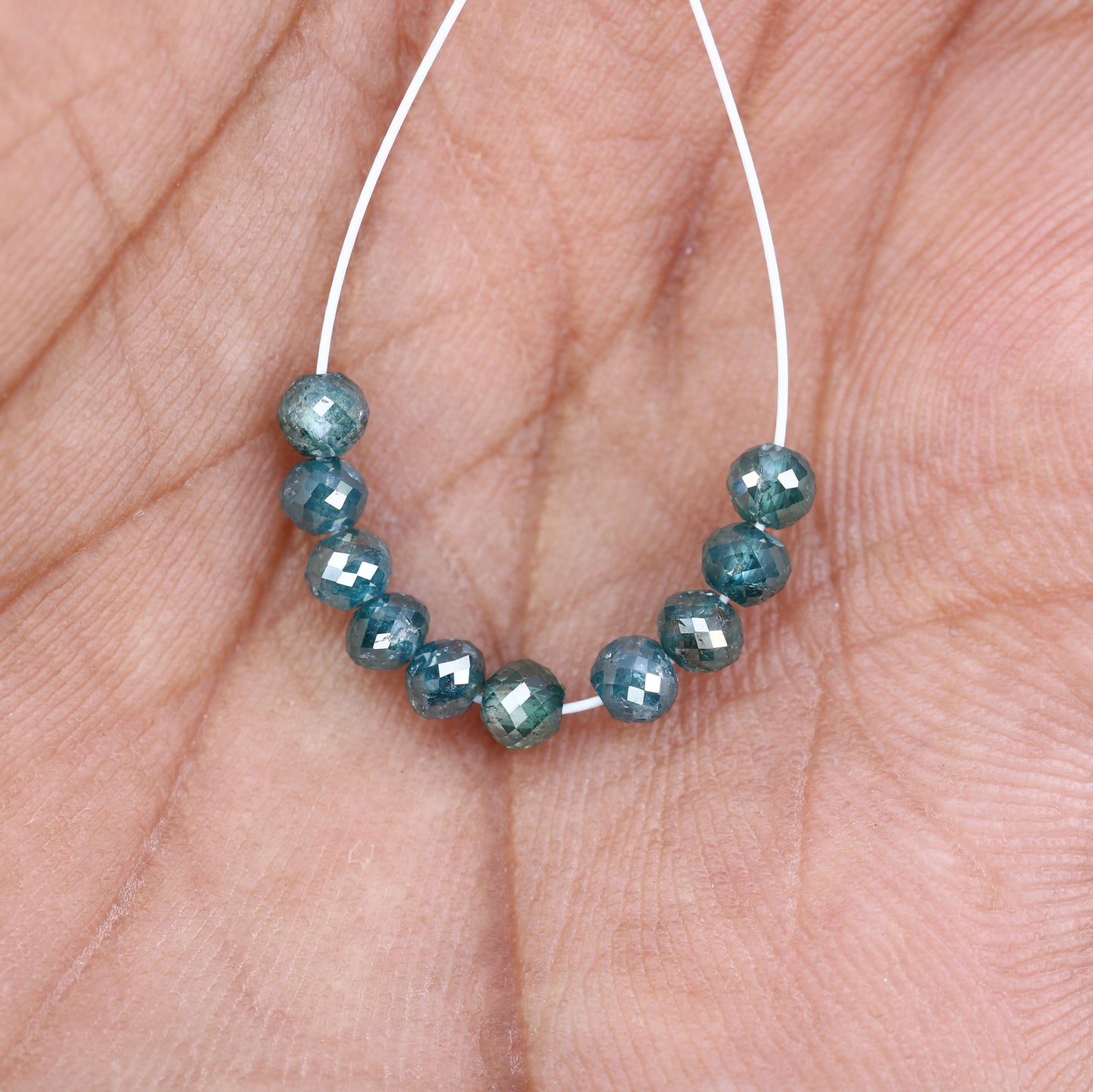 2.67 Carat Loose Round Beads Diamond Polished Blue Color Diamonds - JayKrishna Diamond