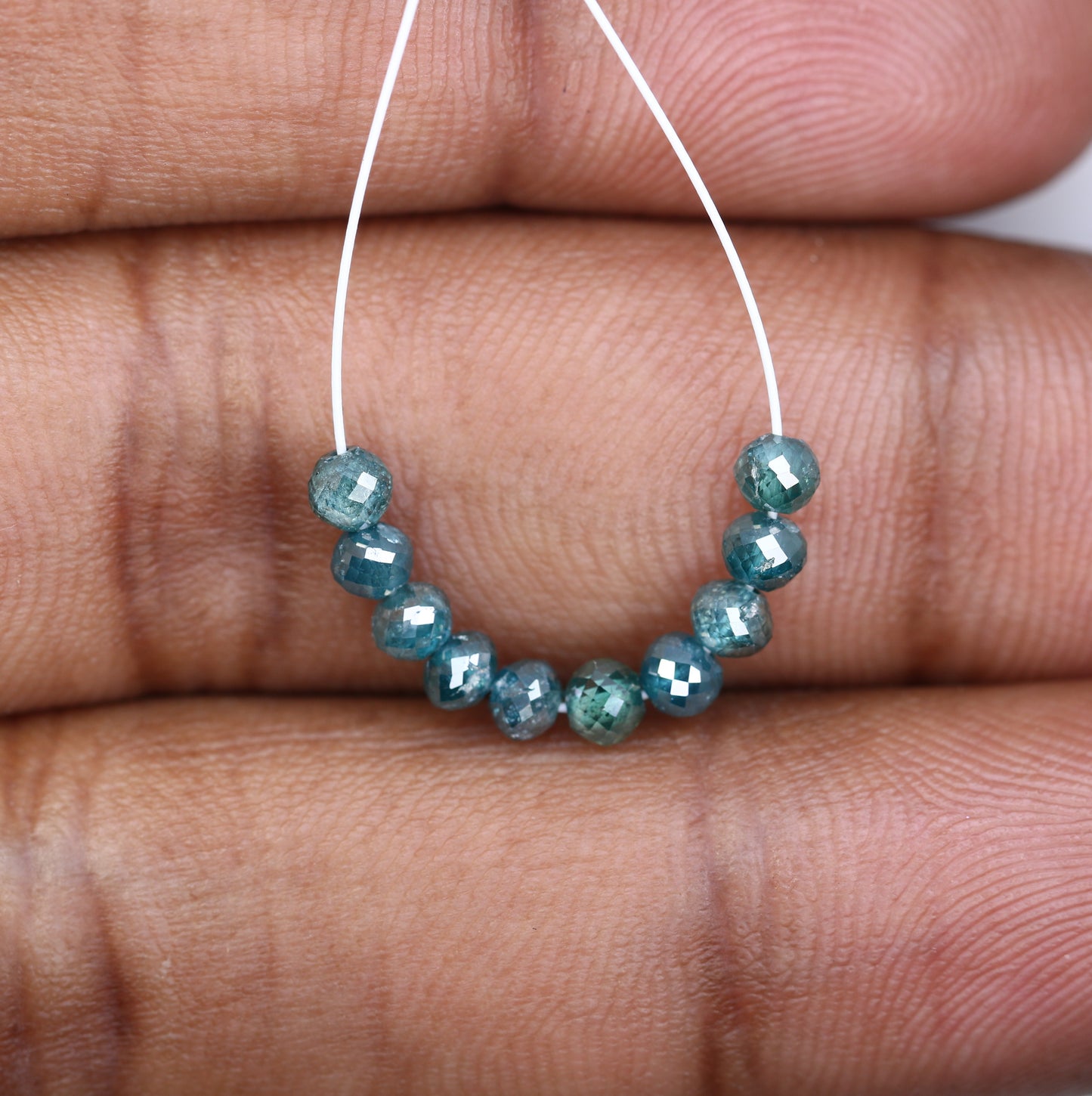 2.67 Carat Loose Round Beads Diamond Polished Blue Color Diamonds - JayKrishna Diamond
