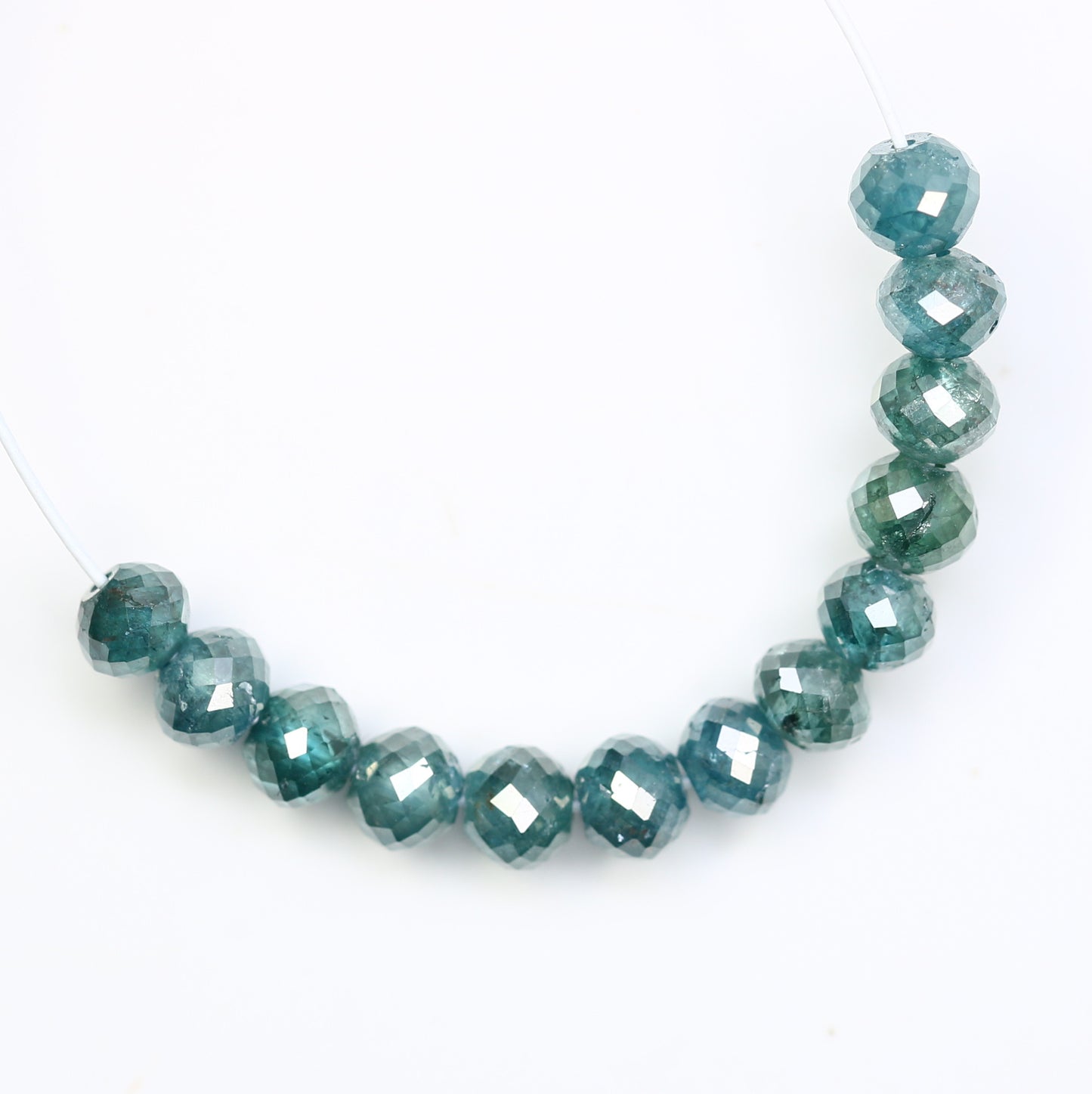 3.25 Carat Blue Color Loose Natural Polished Diamond Beads For Diamond Earring - JayKrishna Diamond