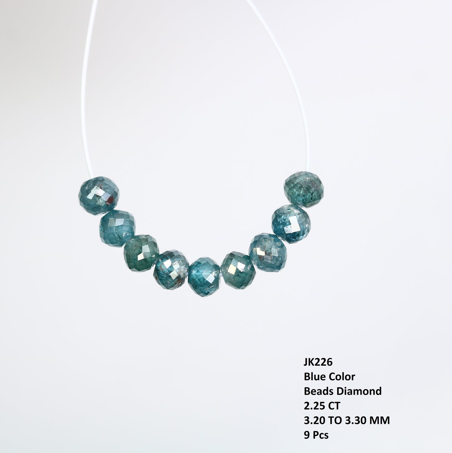 2.25 Carat Blue Color Natural Loose Polished Diamond Beads For Diamond Necklace - JayKrishna Diamond