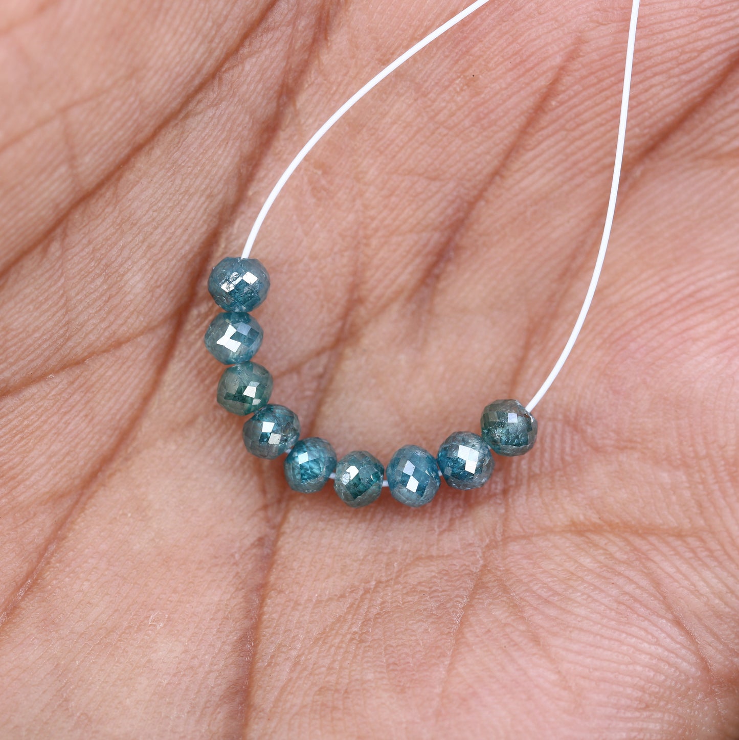 2.25 Carat Blue Color Natural Loose Polished Diamond Beads For Diamond Necklace - JayKrishna Diamond