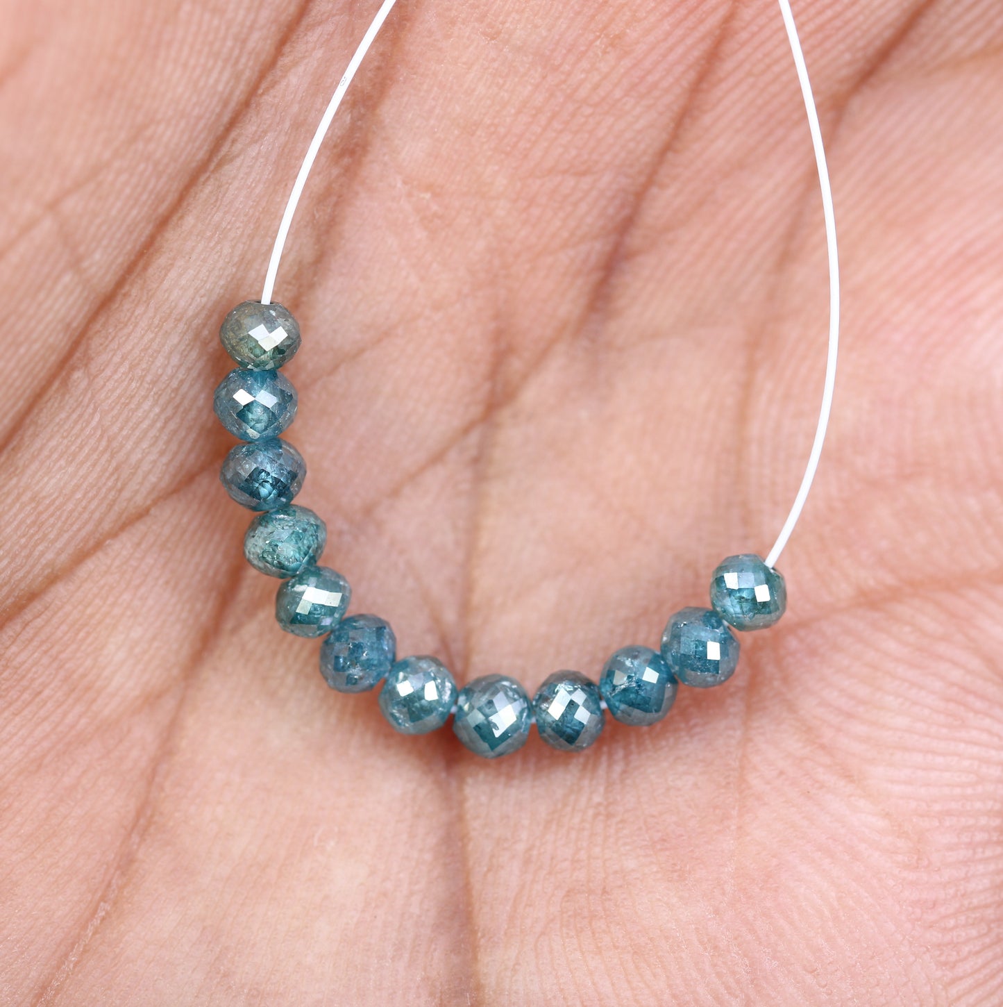 3.21 CT 3.2 To 3.4 MM Loose Round Beads Diamond Polished Blue Color Diamonds - JayKrishna Diamond