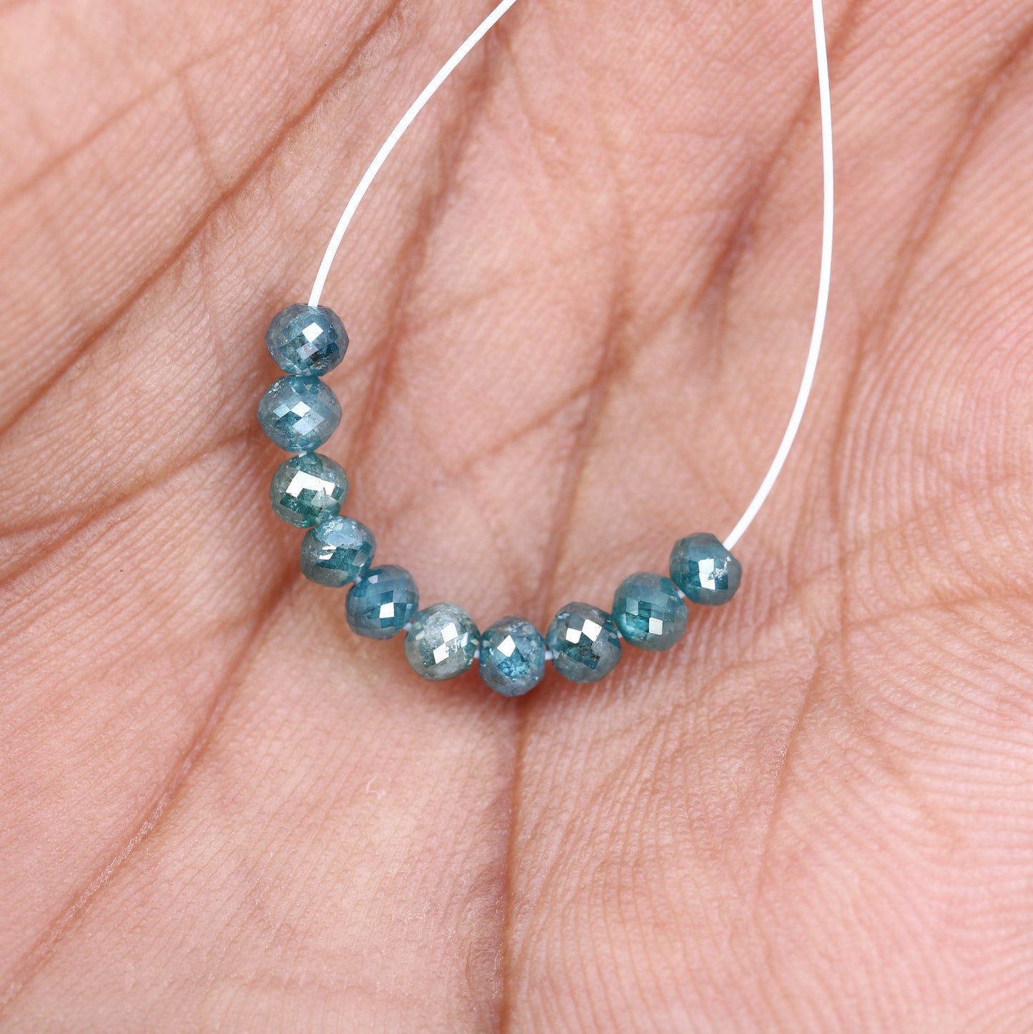2.22 Carat Loose Blue Color Polished Diamond Beads For Diamond Necklace - JayKrishna Diamond