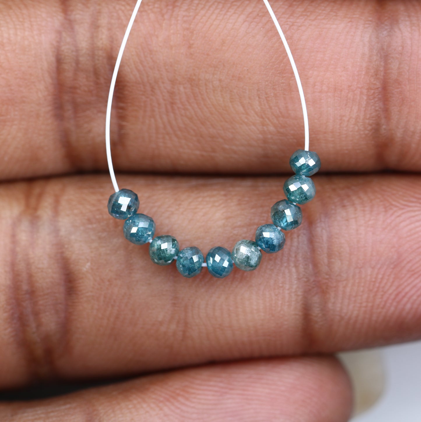 2.22 Carat Loose Blue Color Polished Diamond Beads For Diamond Necklace - JayKrishna Diamond